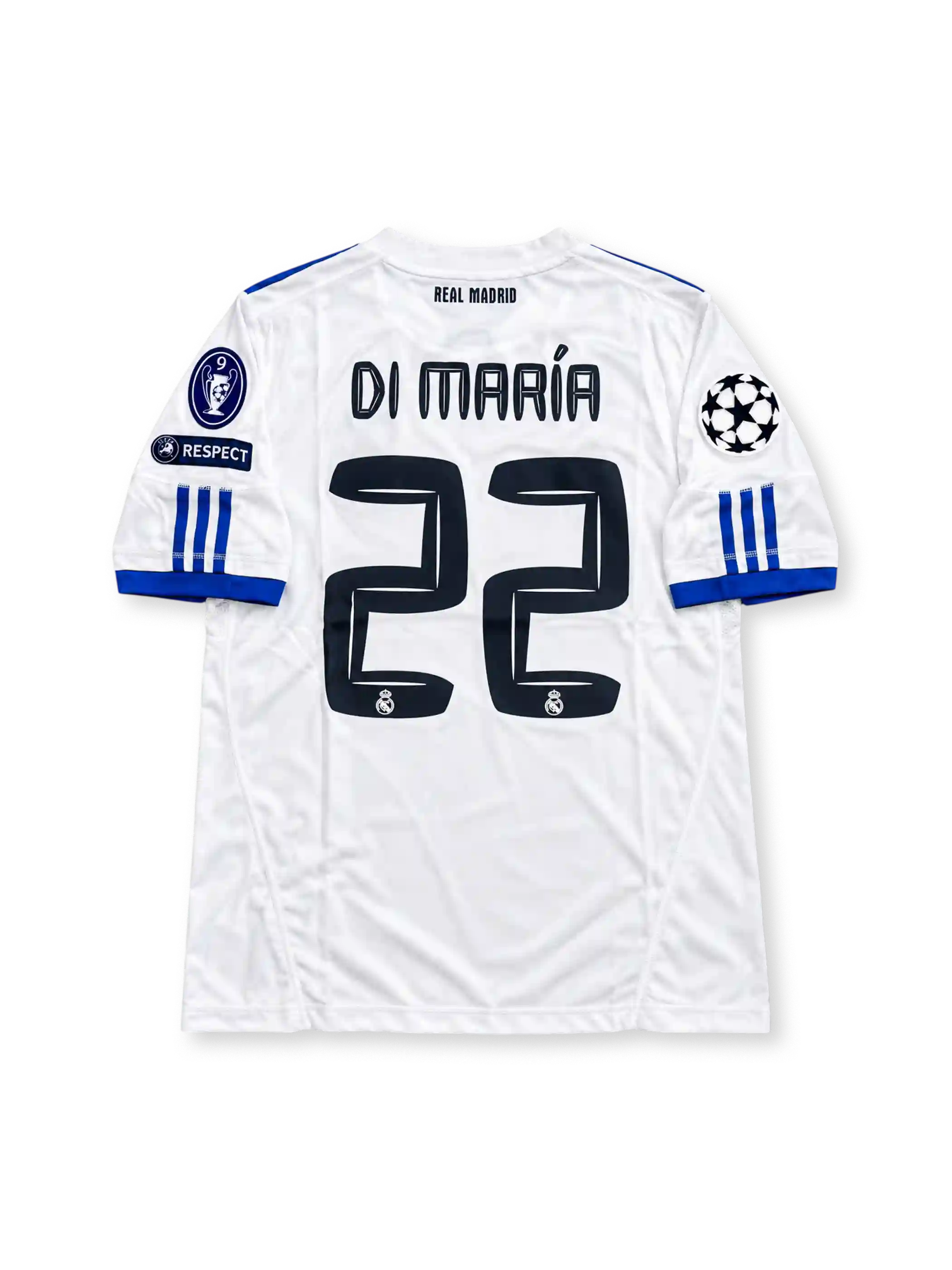 2010/11 レアル・マドリード ホームユニフォーム ディ・マリア22番 ホワイト ブルー bwin.com チャンピオンズリーグ
