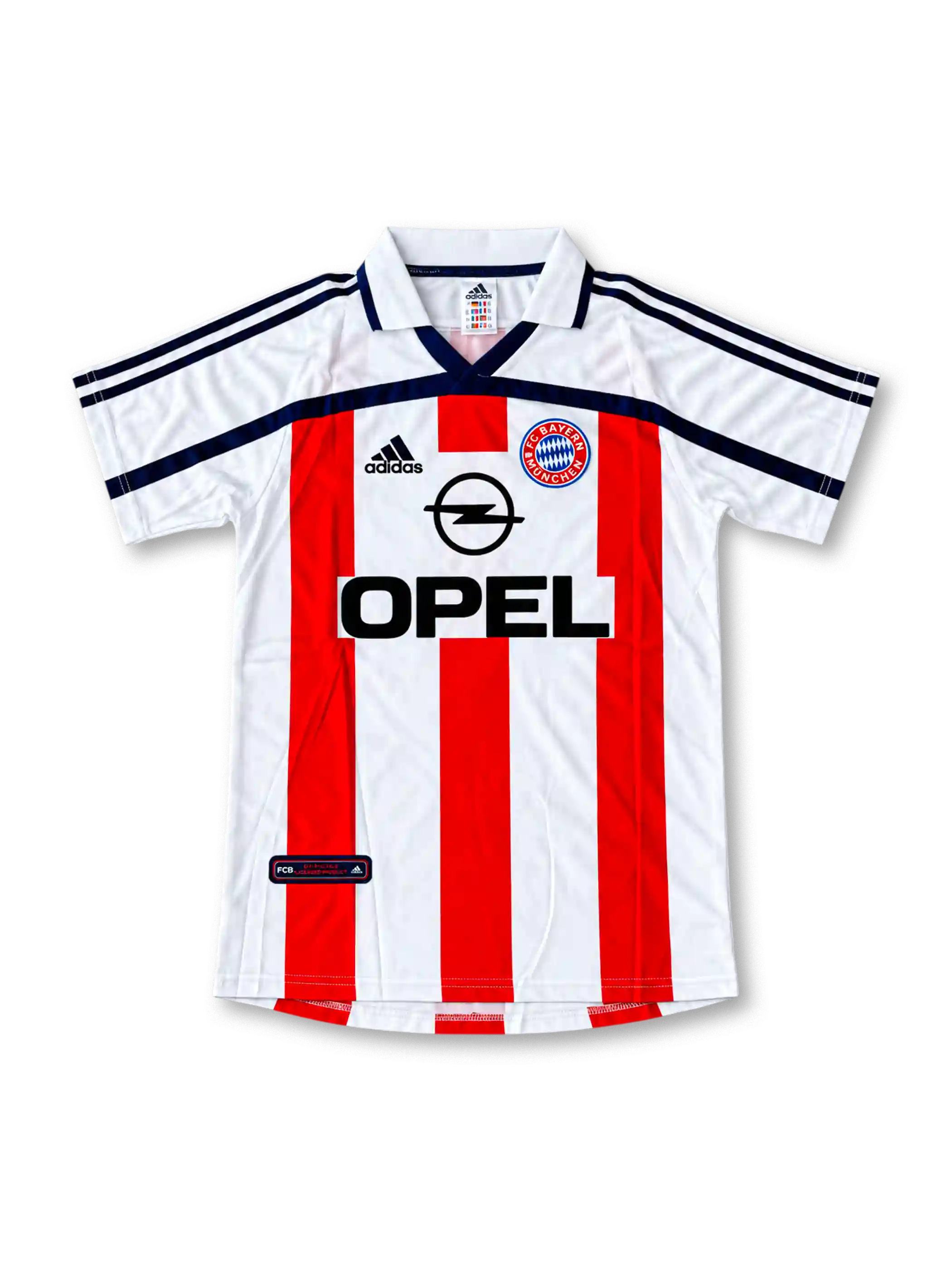 2000-02 バイエルン・ミュンヘン アウェイユニフォーム ホワイト レッド ストライプ OPEL adidas