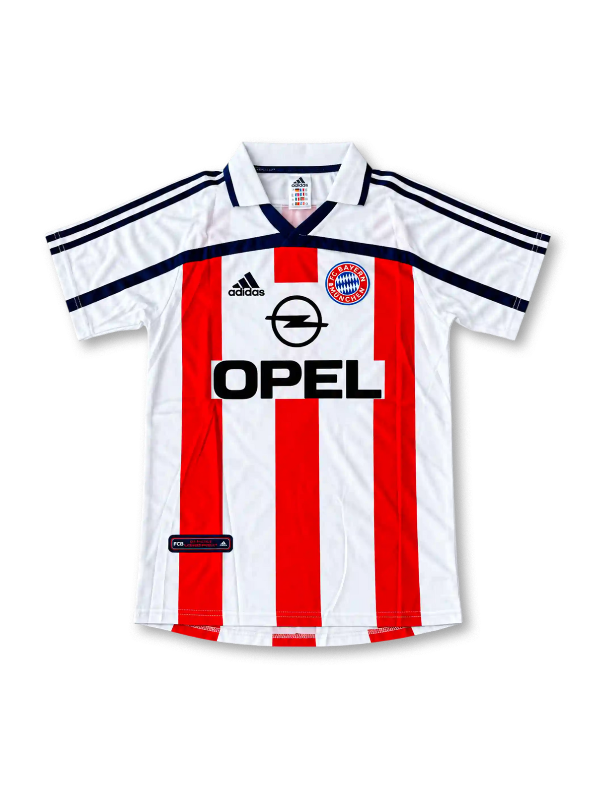 2000-02 バイエルン・ミュンヘン アウェイユニフォーム ホワイト レッド ストライプ OPEL adidas