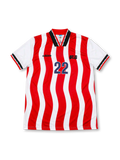1994 アメリカ代表 ホームユニフォーム ラロス22番 レッド ホワイト 波打つストライプ adidas 1994年W杯