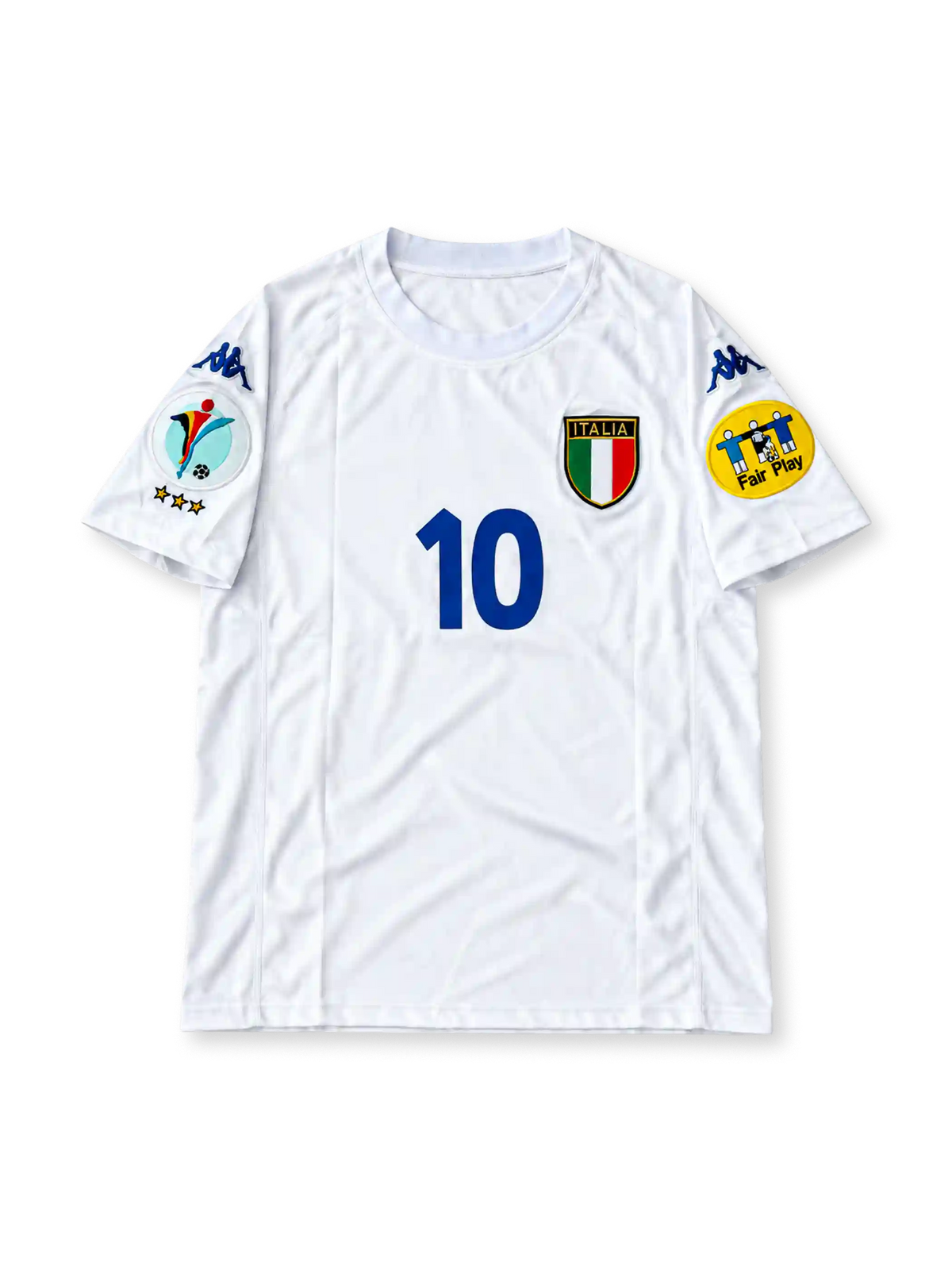 イタリア代表 2000 アウェイユニフォーム 白 ユーロ2000パッチ付き デル・ピエロ背番号10