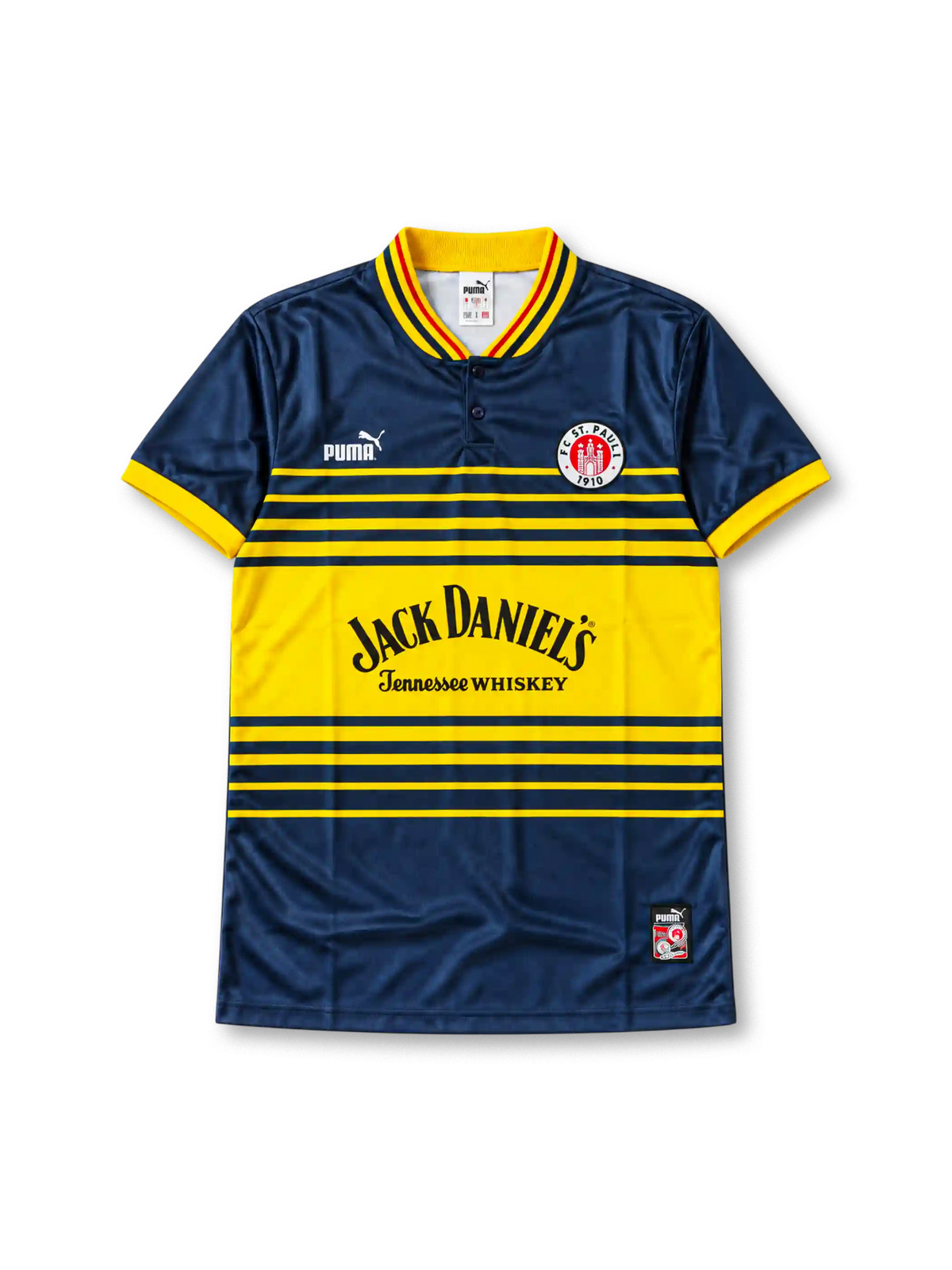 ザンクト・パウリ 1997/98 アウェイユニフォーム ネイビーとイエローのボーダー JACK DANIEL'Sロゴ
