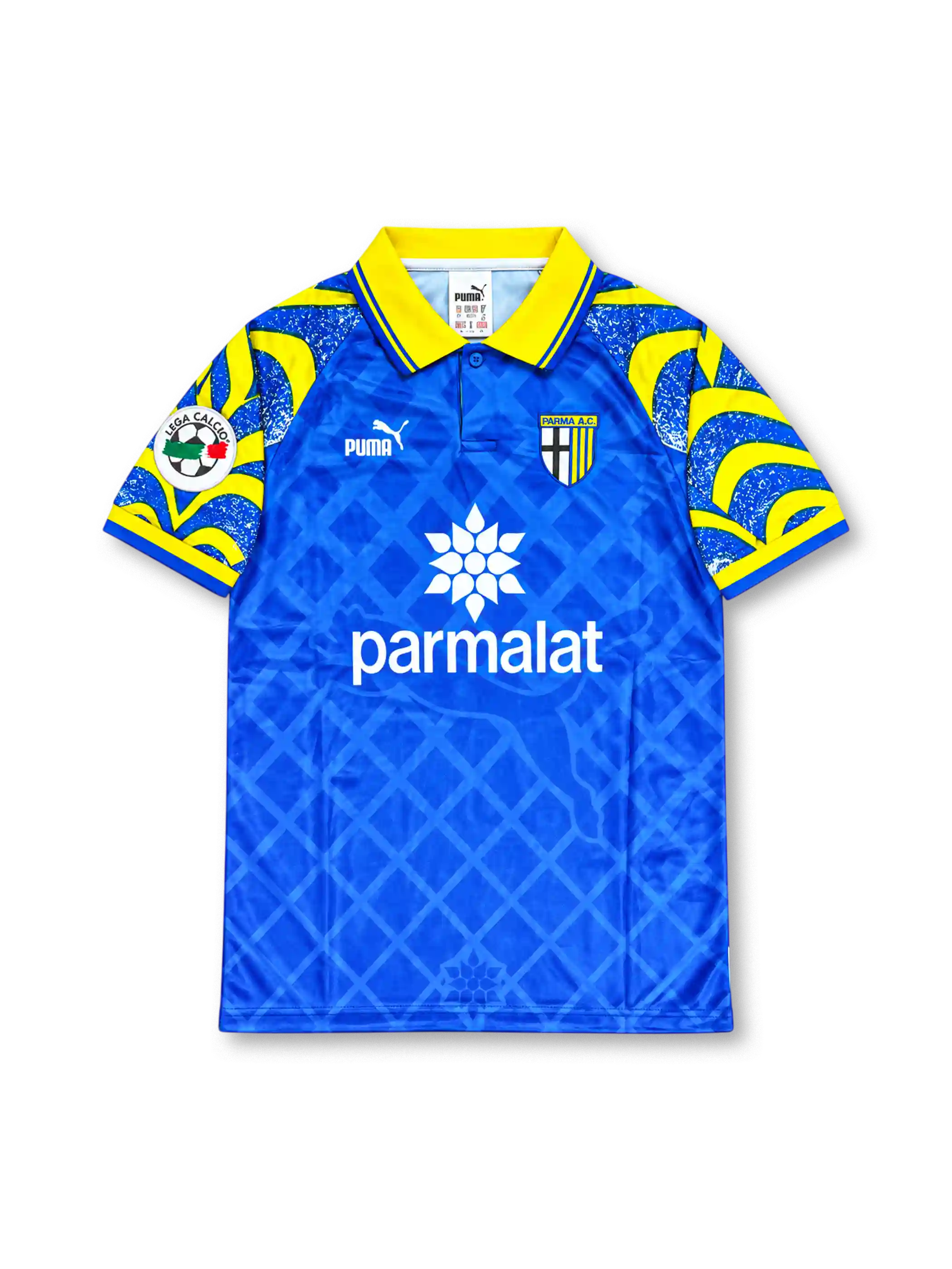 1995/96 パルマ サードユニフォーム カンナヴァーロ17番 ブルー イエロー parmalat PUMA