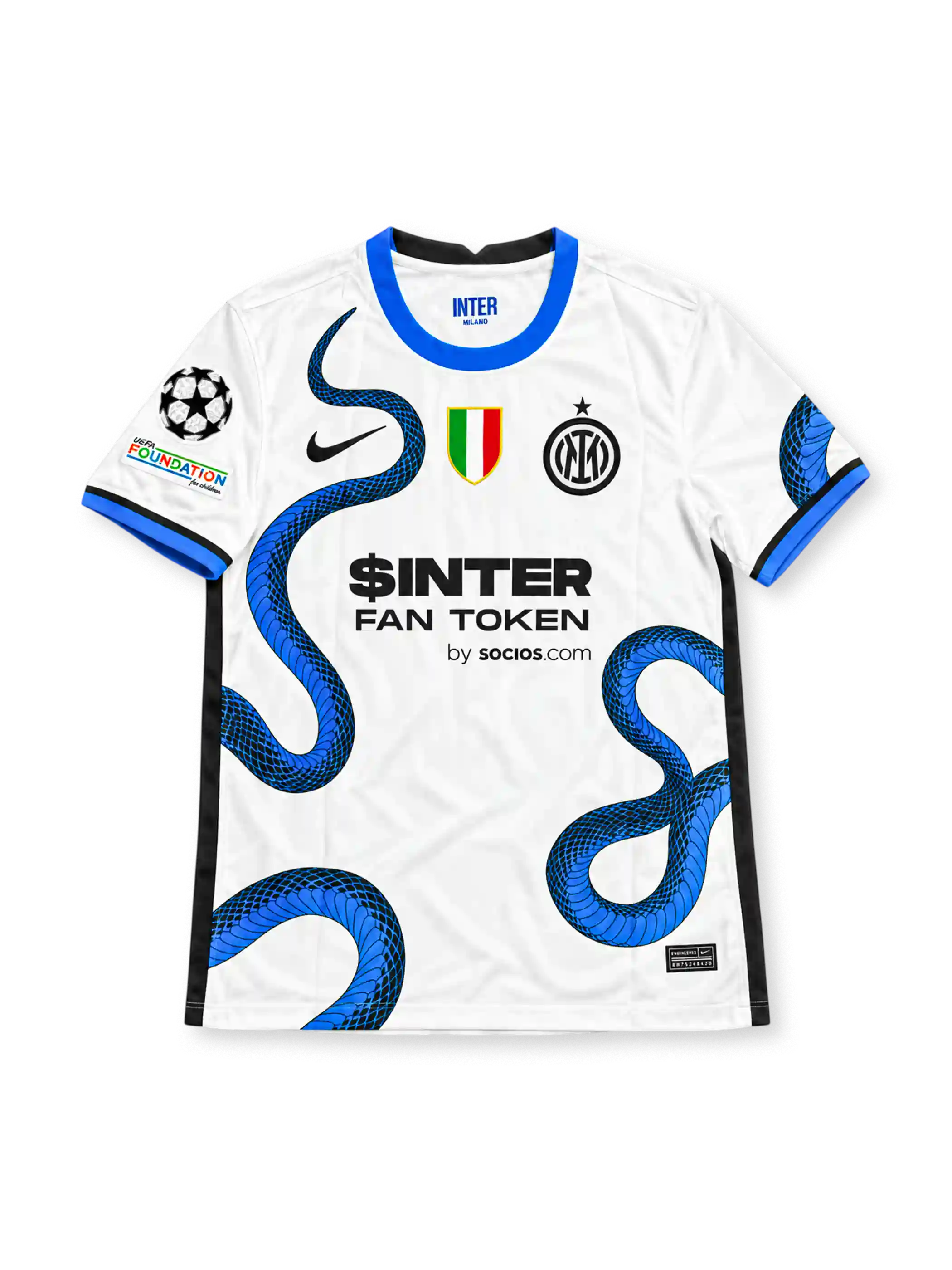 2021/22 インテル アウェイユニフォーム ラウタロ10番 ホワイト ブルー 大蛇 スクデット $INTER FAN TOKEN