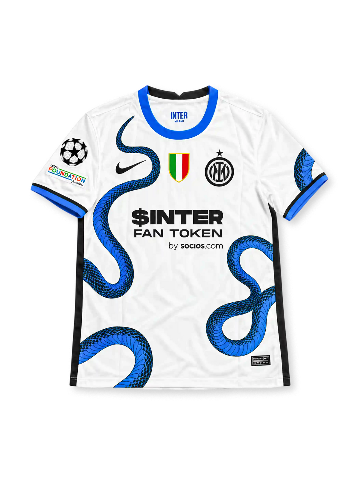 2021/22 インテル アウェイユニフォーム ラウタロ10番 ホワイト ブルー 大蛇 スクデット $INTER FAN TOKEN