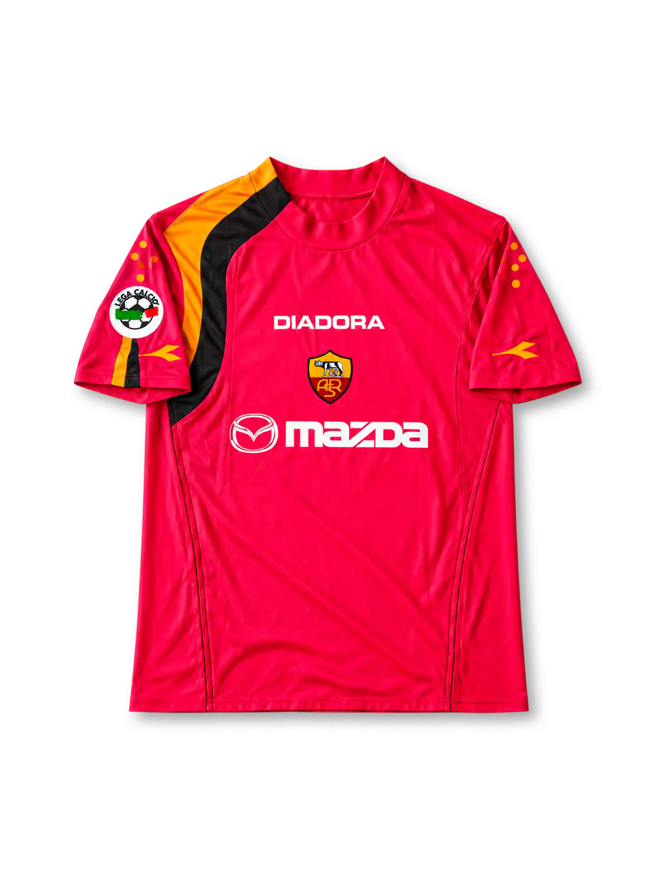 ASローマ 2004/05 ホームユニフォーム 赤にオレンジとブラックのライン mazdaロゴ トッティ背番号10