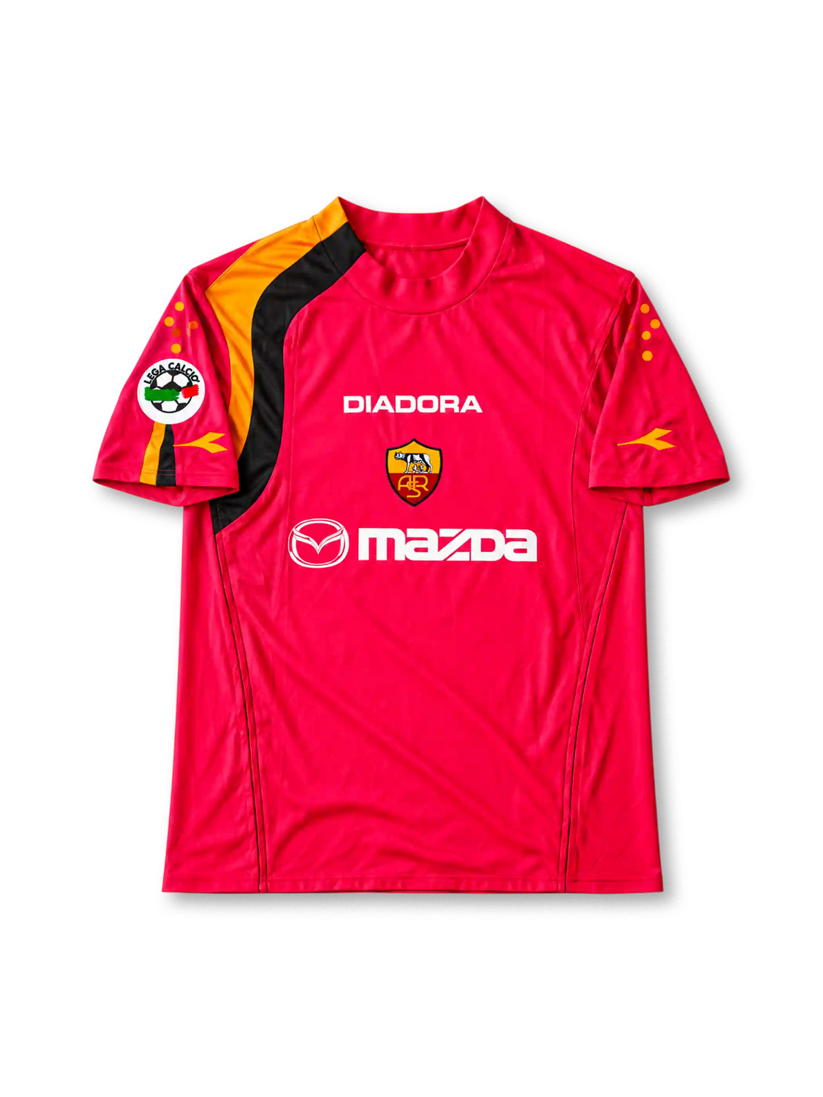 ASローマ 2004/05 ホームユニフォーム 赤にオレンジとブラックのライン mazdaロゴ トッティ背番号10