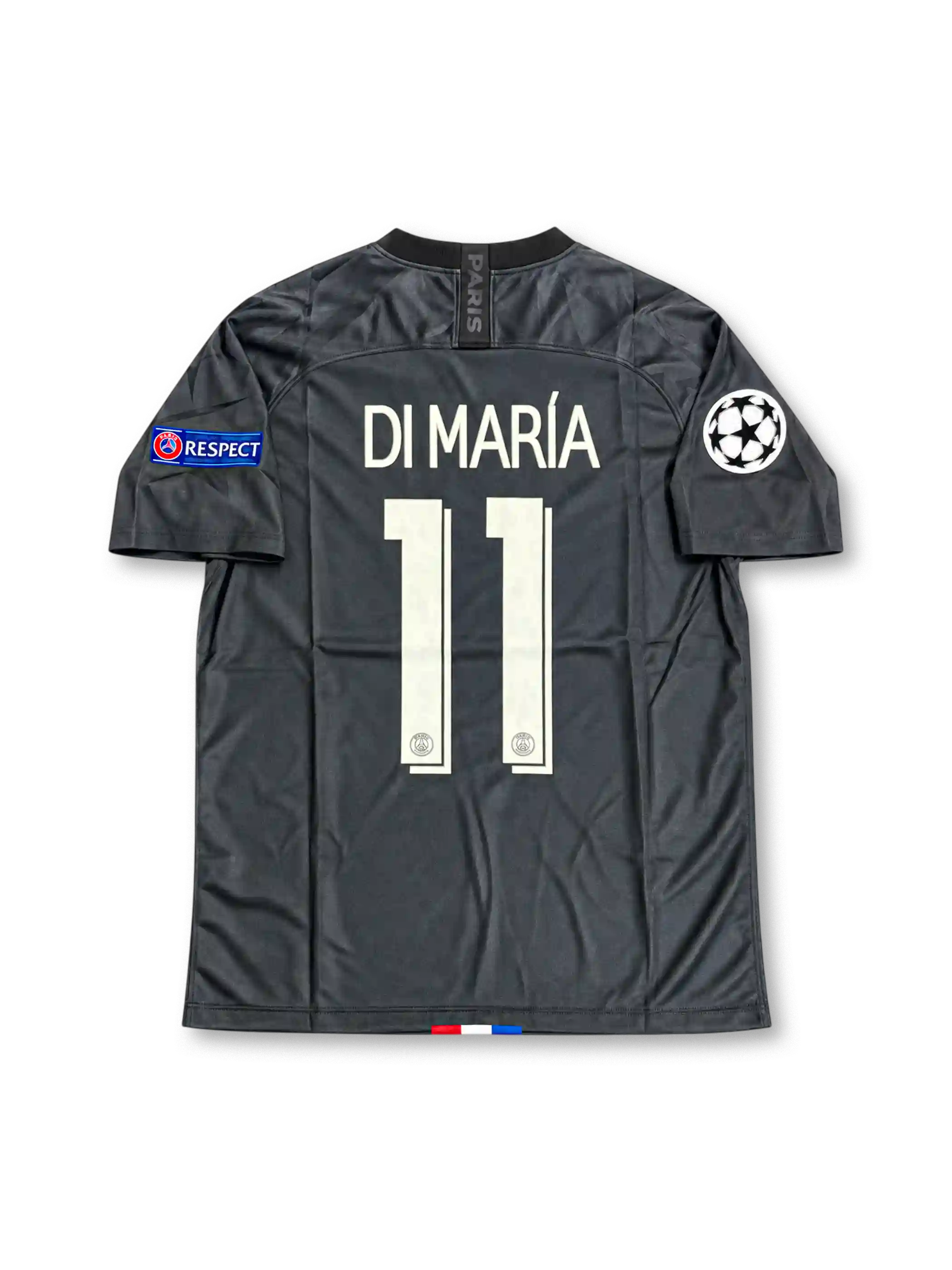 パリ・サンジェルマン 2019/20 フォースユニフォーム ブラックにトリコロールのストライプ チャンピオンズリーグパッチ付き