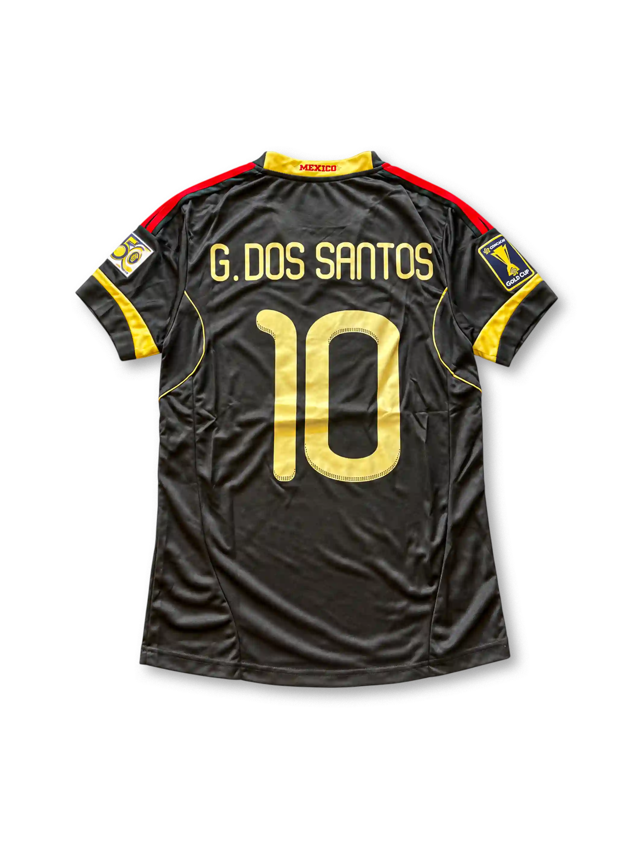 2011 メキシコ代表 アウェイユニフォーム ドス・サントス10番 ブラック ゴールド レッド adidas ゴールドカップ