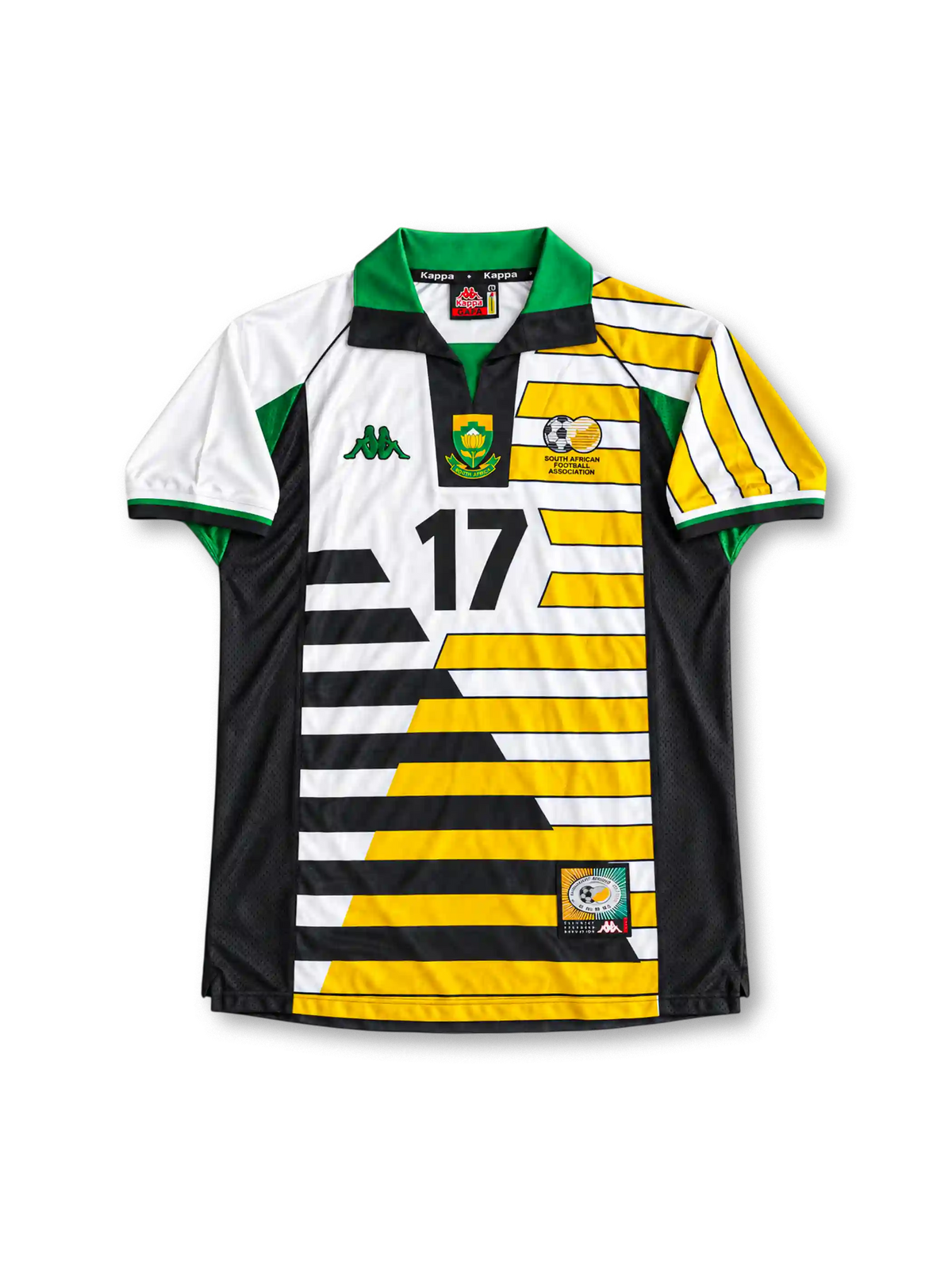 1998 南アフリカ代表 W杯 ホームユニフォーム マッカーシー17番 ホワイト ゴールド ブラック グリーン Kappa