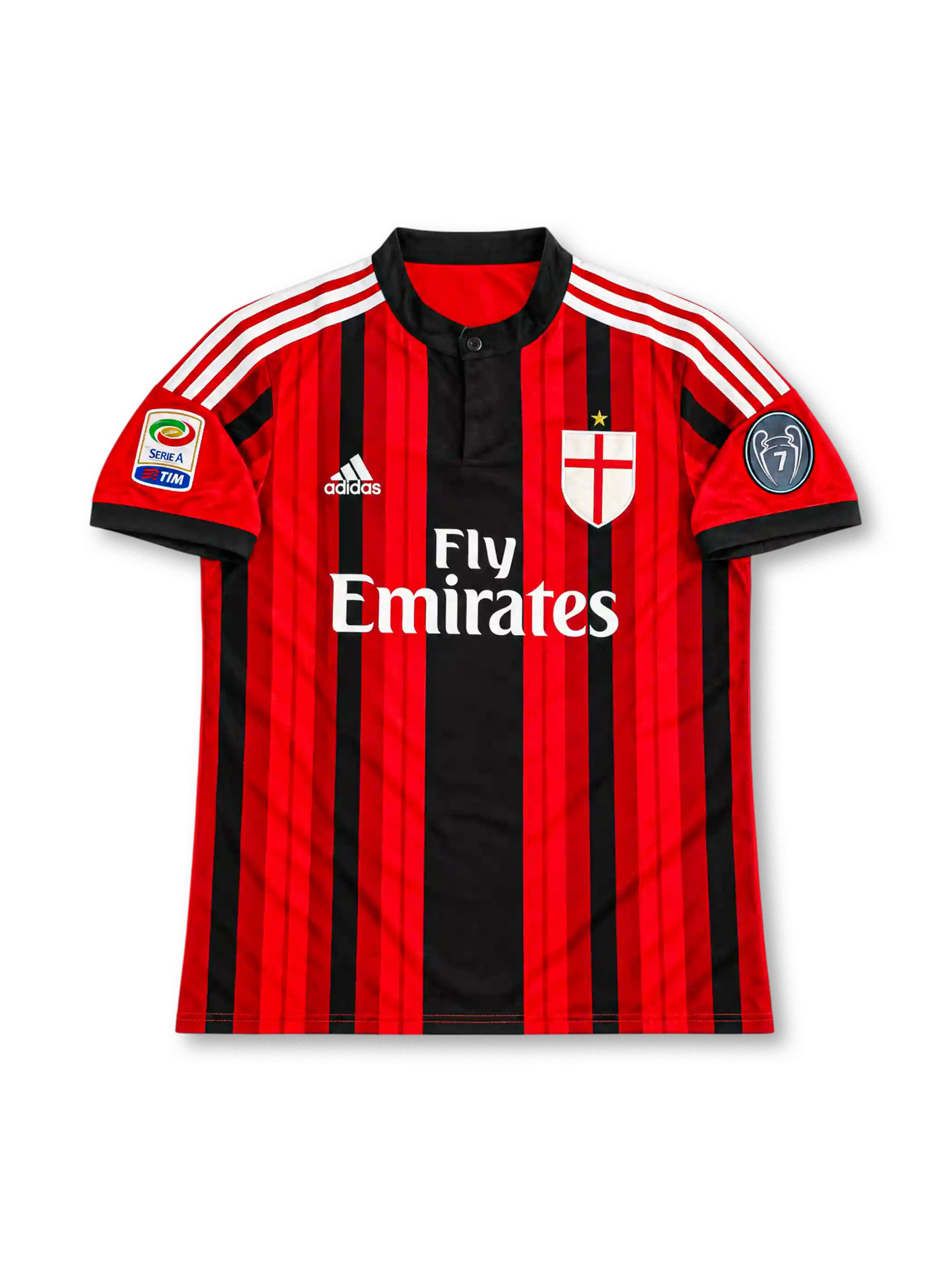 2014/15 ACミラン ホームユニフォーム エル・シャーラウィ92番 レッド ブラック 聖ゲオルギウス十字 Fly Emirates adidas