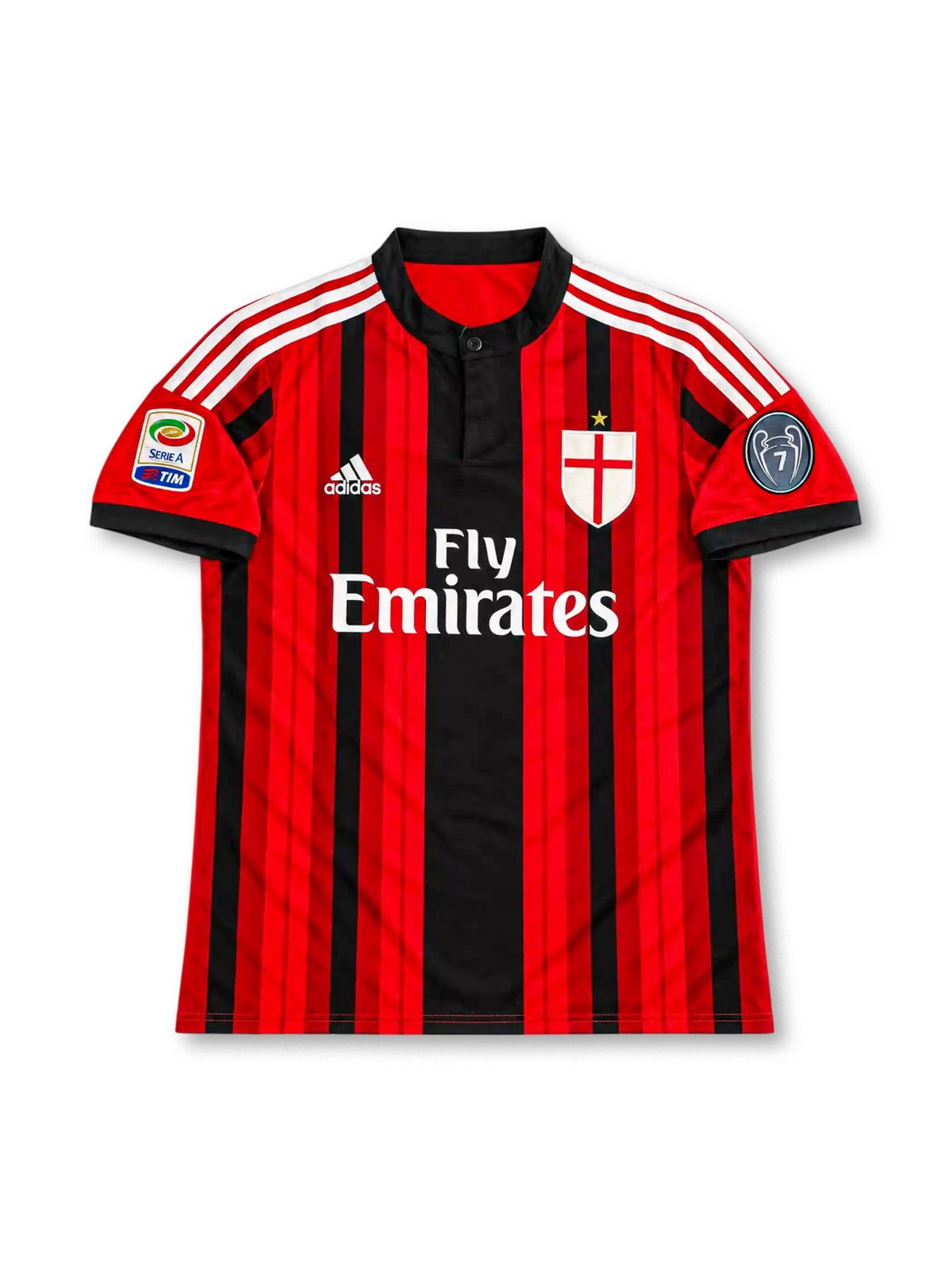 2014/15 ACミラン ホームユニフォーム エル・シャーラウィ92番 レッド ブラック 聖ゲオルギウス十字 Fly Emirates adidas