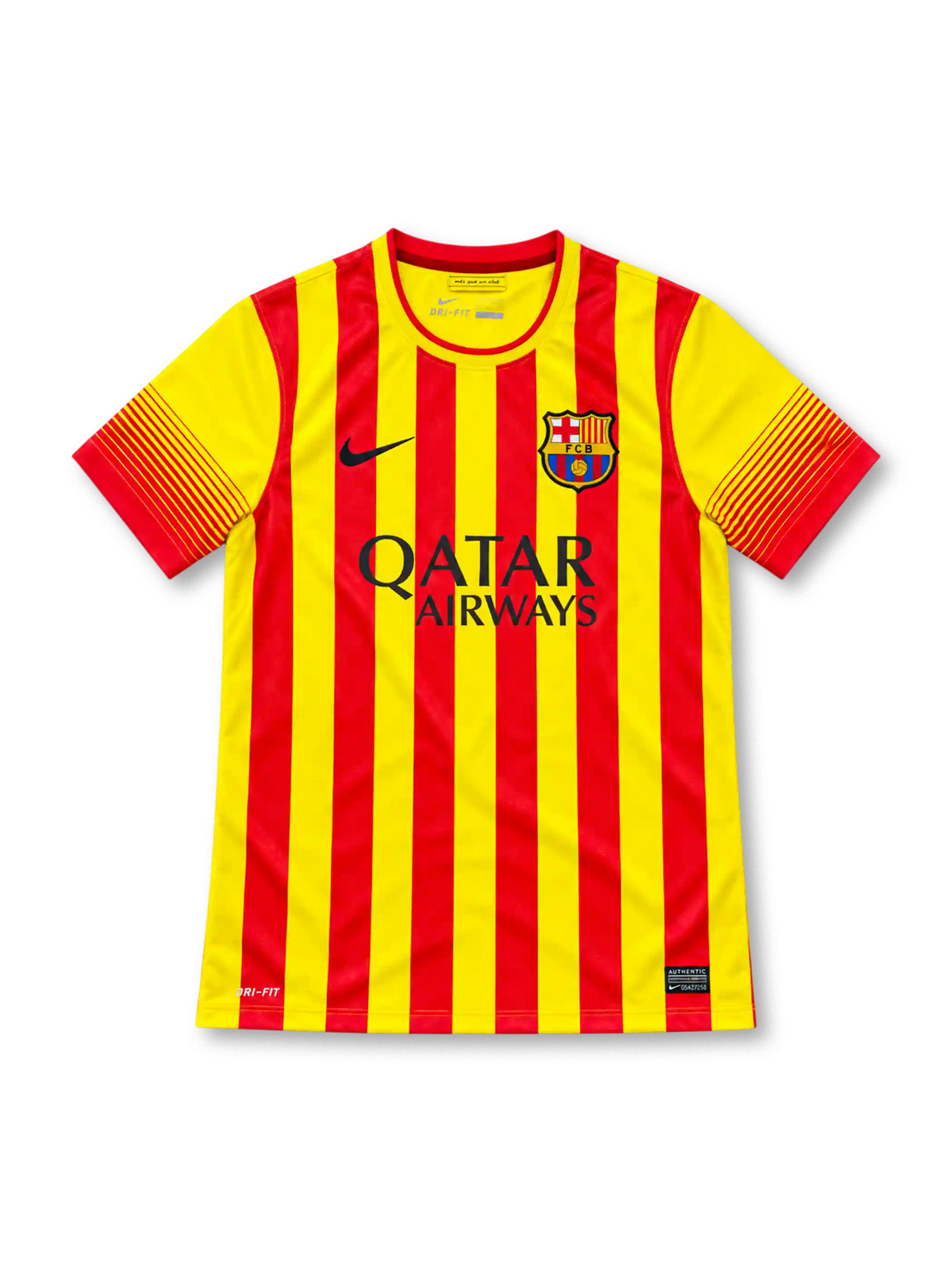 2013/14 FCバルセロナ アウェイユニフォーム メッシ10番 セニェラ イエロー レッド QATAR AIRWAYS Nike