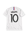 フランス代表 2018/19 アウェイユニフォーム 白に赤と青のスペックル模様 W杯王者バッジ付き ムバッペ背番号10