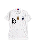 フランス代表 2018/19 アウェイユニフォーム 白に赤と青のスペックル模様 W杯王者バッジ付き ムバッペ背番号10
