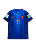 オランダ代表 2014 アウェイユニフォーム ブルーにシェブロン模様 W杯ブラジル大会パッチ付き ロッベン背番号11