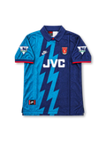 アーセナル 1995/96 アウェイユニフォーム ネイビーとブルーの稲妻デザイン JVCロゴ ベルカンプ背番号10