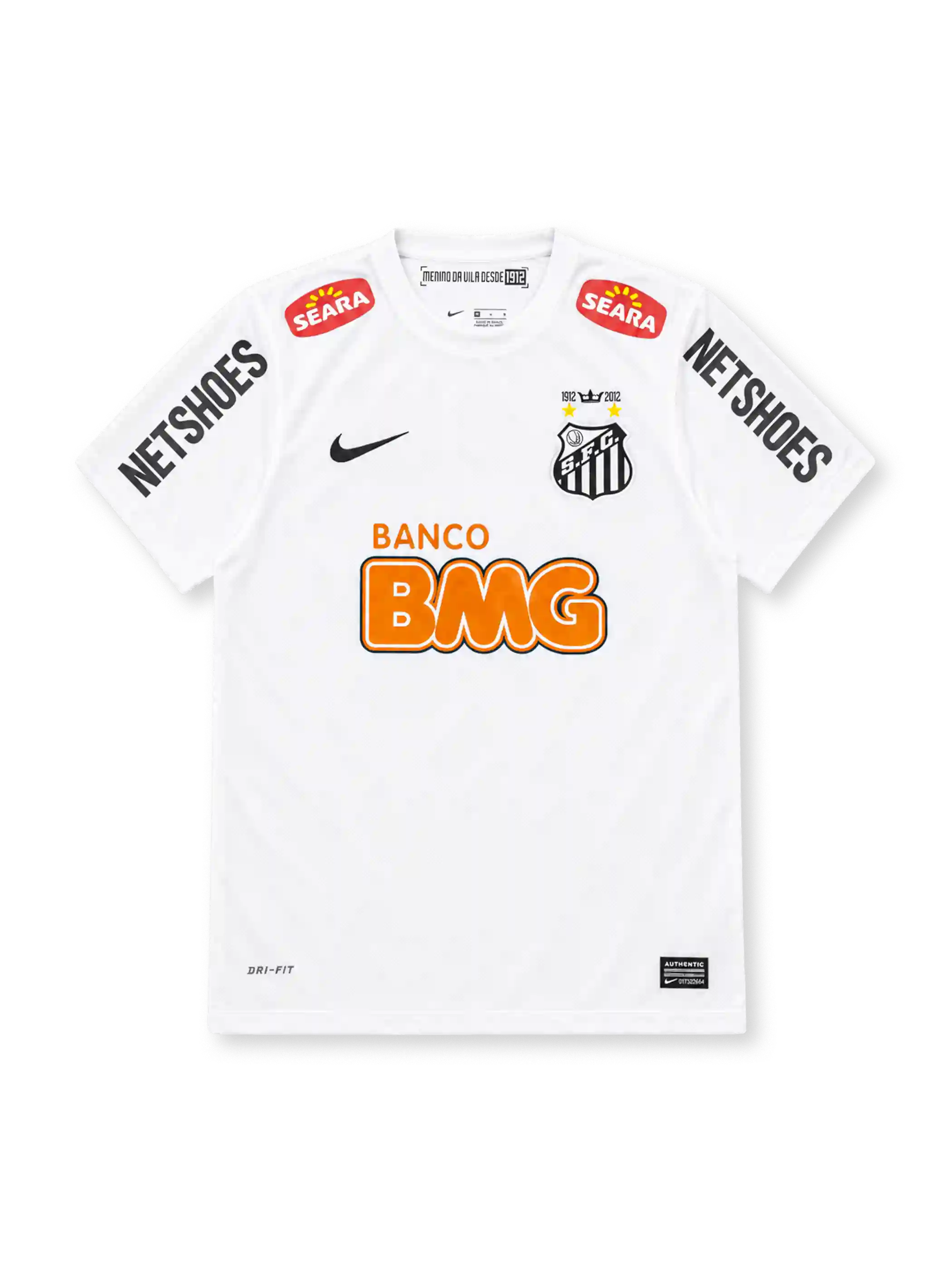 サントス 2011-12 ホーム ユニフォーム 白に100周年記念エンブレム BANCO BMGロゴ入り