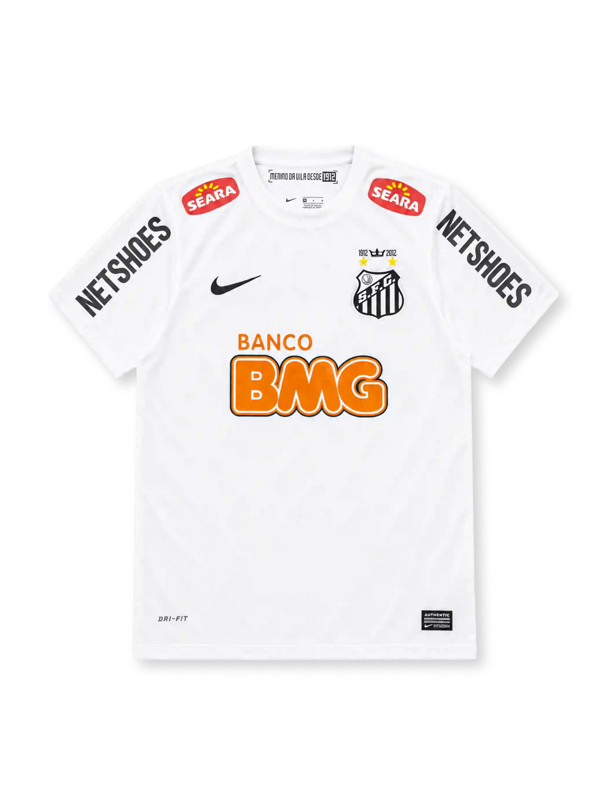 サントス 2011-12 ホーム ユニフォーム 白に100周年記念エンブレム BANCO BMGロゴ入り
