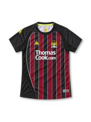 マンチェスター・シティ 2008-09 アウェイ ユニフォーム レッド ブラック ストライプ Thomas Cook.com ル・コック・スポルティフ