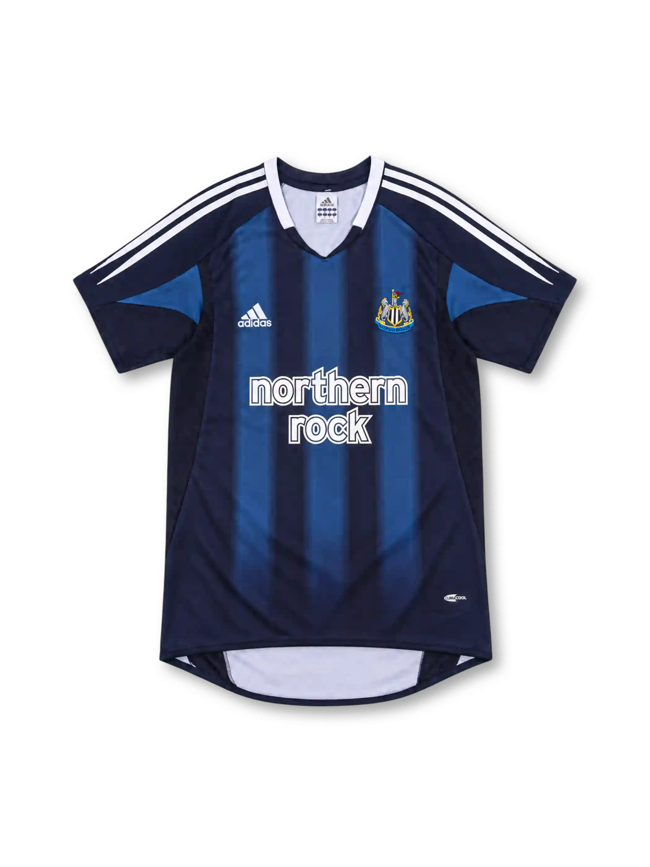 ニューカッスル・ユナイテッド 2004-05 アウェイ ユニフォーム ネイビー ブルー グラデーション縦縞 northern rock アディダス