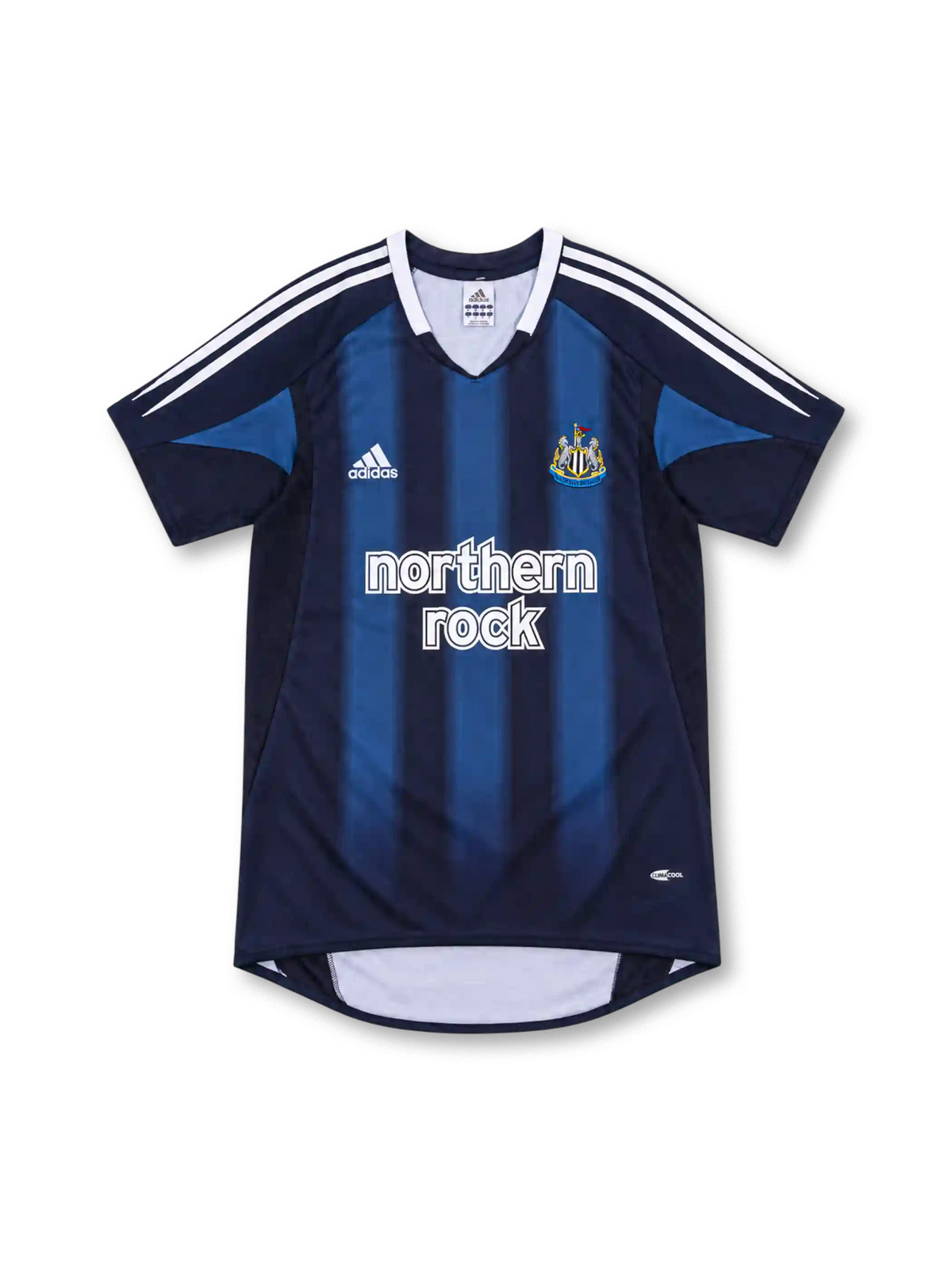 ニューカッスル・ユナイテッド 2004-05 アウェイ ユニフォーム ネイビー ブルー グラデーション縦縞 northern rock アディダス