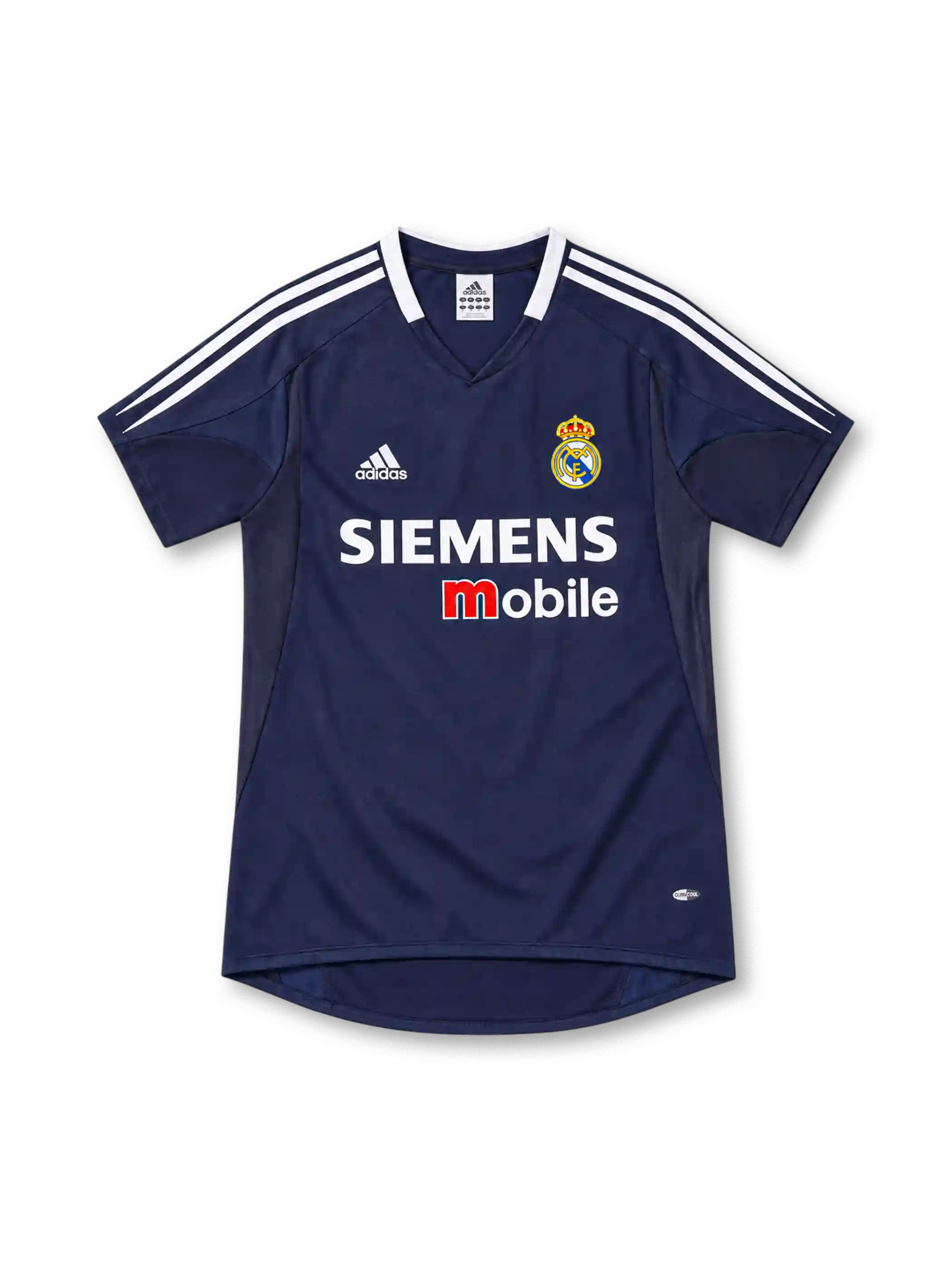 レアル・マドリード 2004-05 アウェイ ユニフォーム ネイビー 白3本ライン SIEMENS mobile アディダス