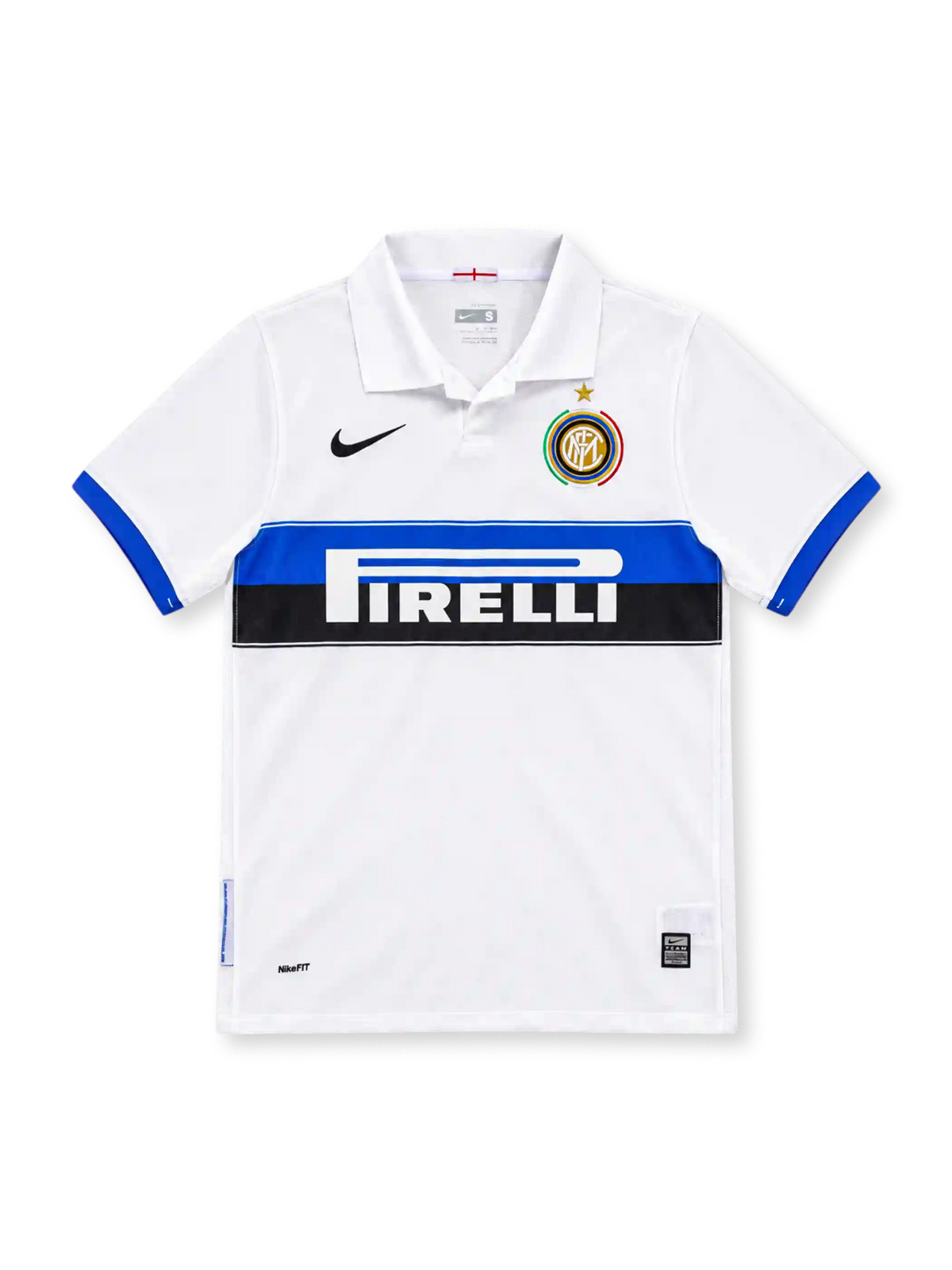 インテル 2009-10 アウェイ ユニフォーム ホワイト ブルー ブラック 横帯 PIRELLI ナイキ
