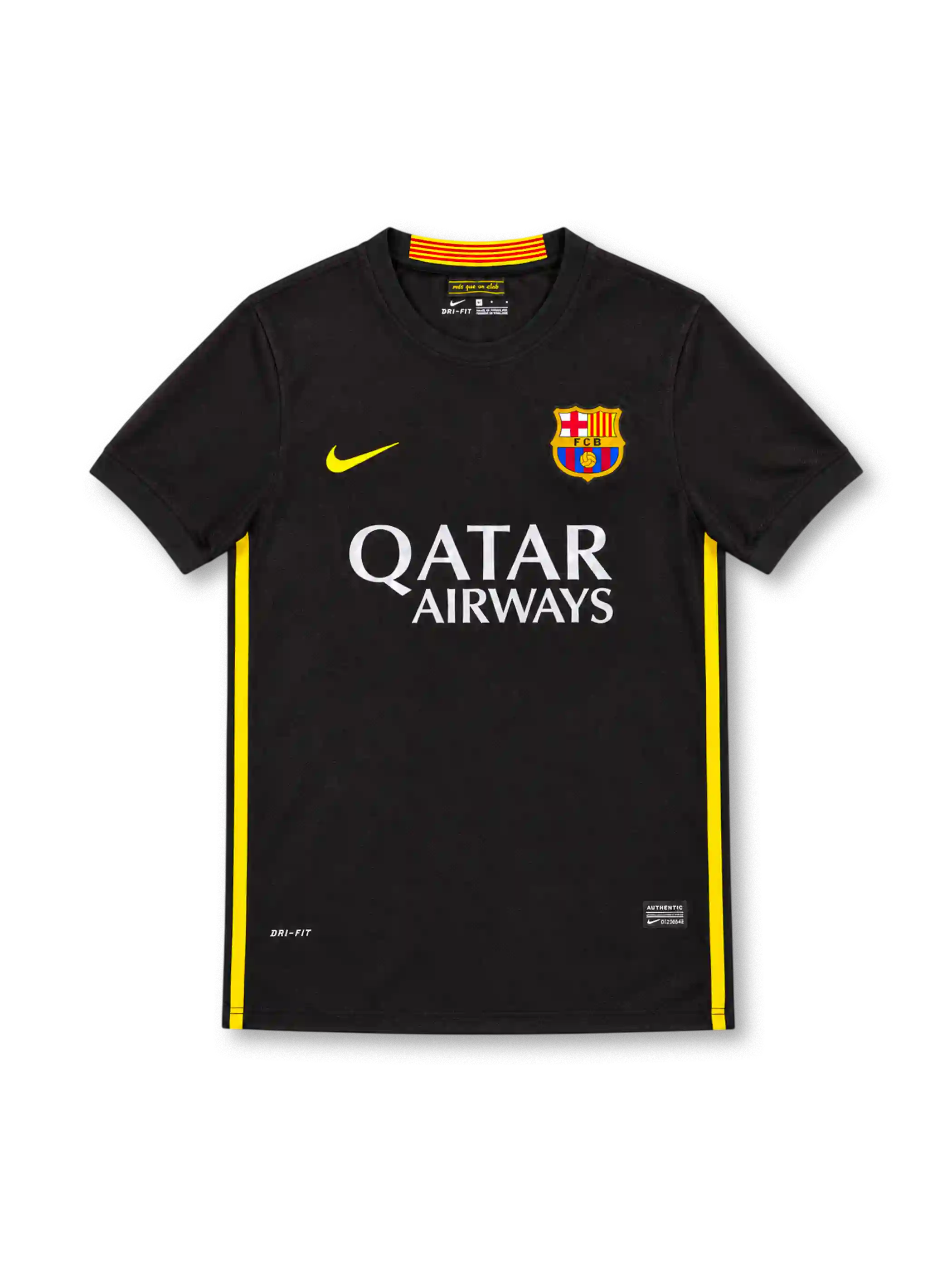 バルセロナ 2013-14 アウェイ ユニフォーム ブラック イエローライン QATAR AIRWAYS ナイキ