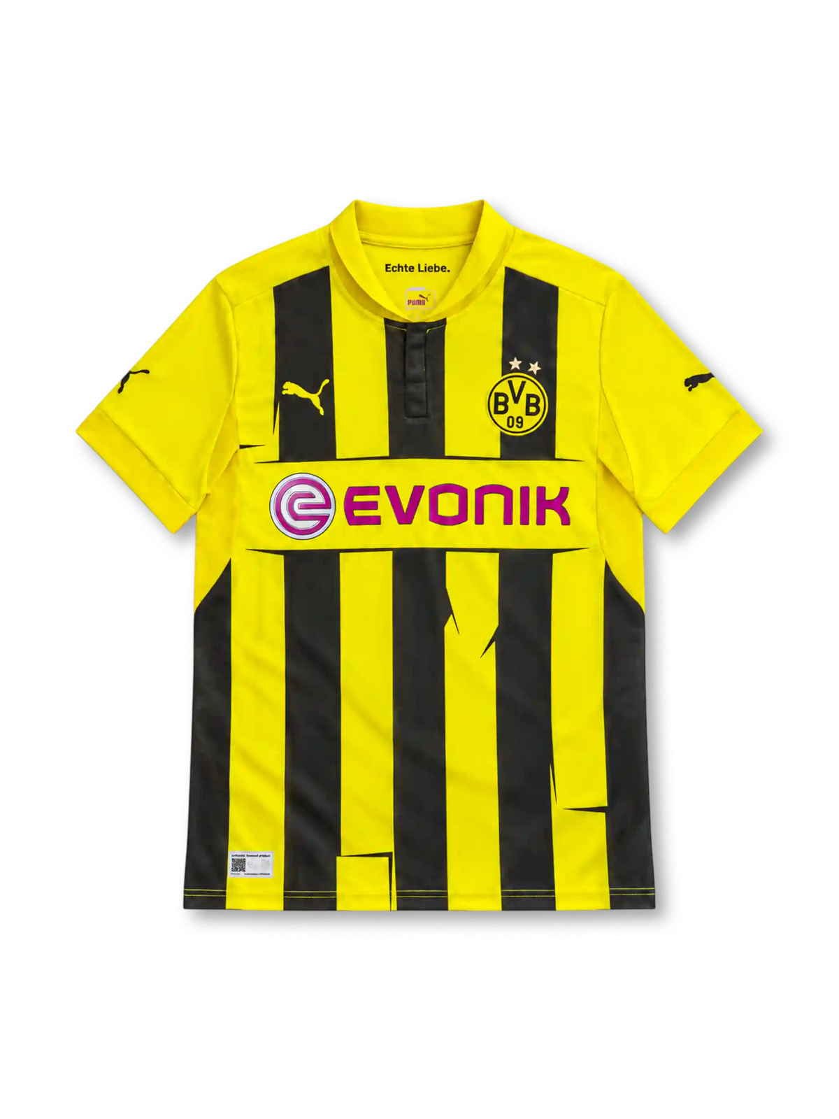 ボルシア・ドルトムント 2012-13 チャンピオンズリーグ ホーム ユニフォーム イエロー ブラック 縦縞 EVONIK プーマ