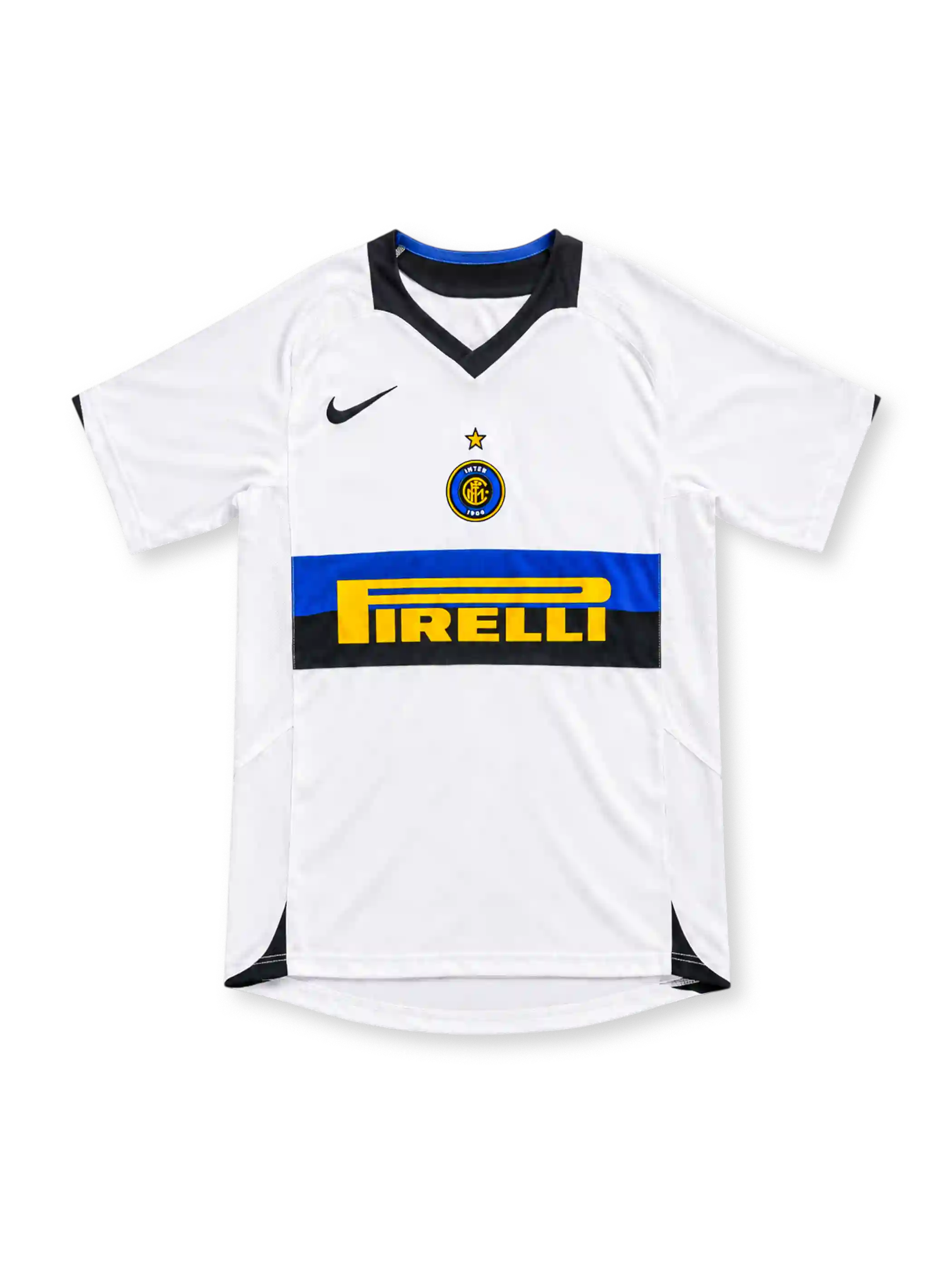 インテル 2005-06 アウェイ ユニフォーム ホワイト ブルー ブラック 胸帯 PIRELLI ナイキ