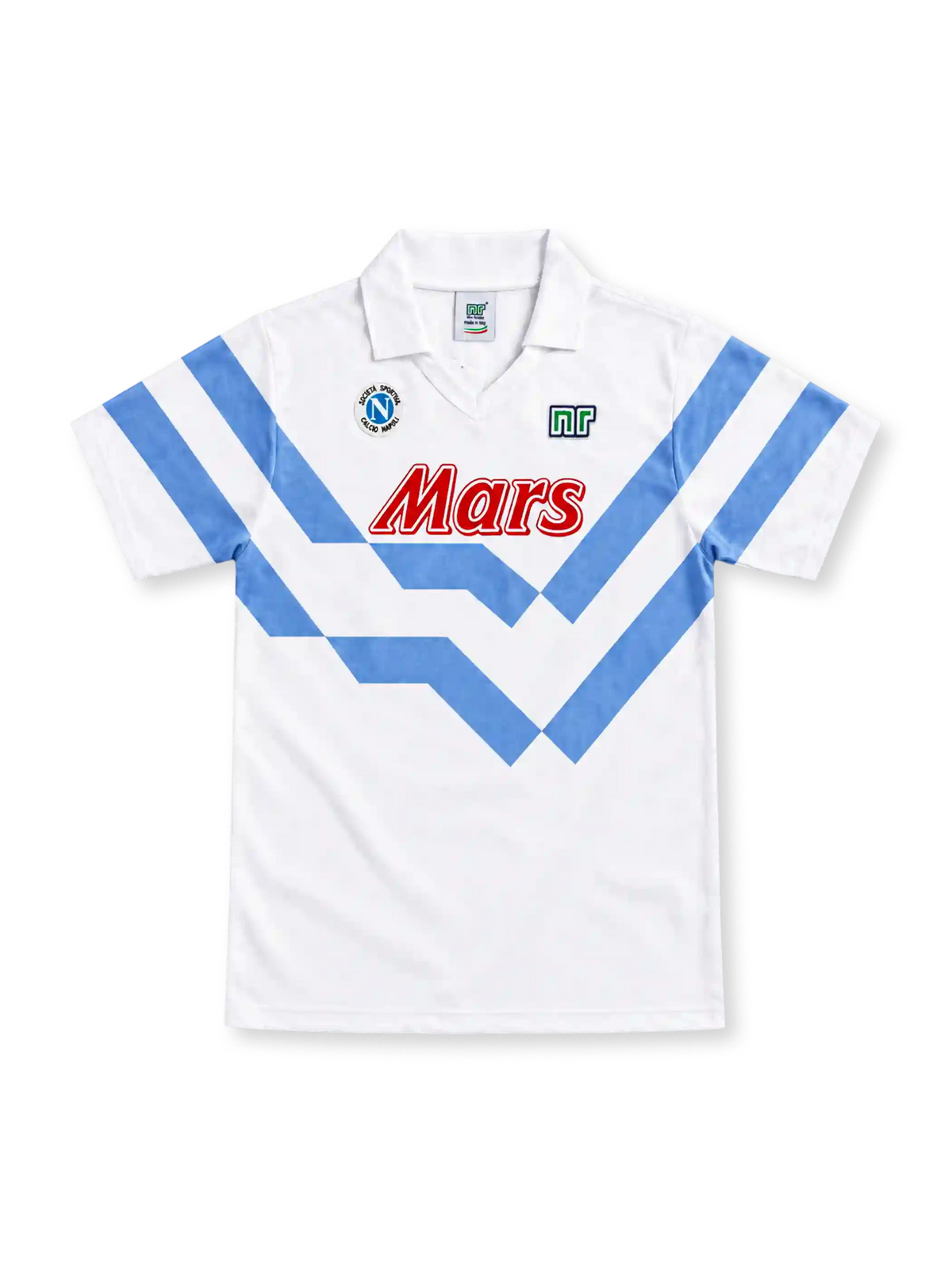 ナポリ 1989-90 アウェイ ユニフォーム ホワイト スカイブルー V字帯 ジョニーカラー Mars エンネレ