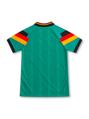 ドイツ代表 1992 アウェイユニフォーム グリーン 袖の黒赤金ブロック 国旗カラーVネック アディダス製 DFBエンブレム