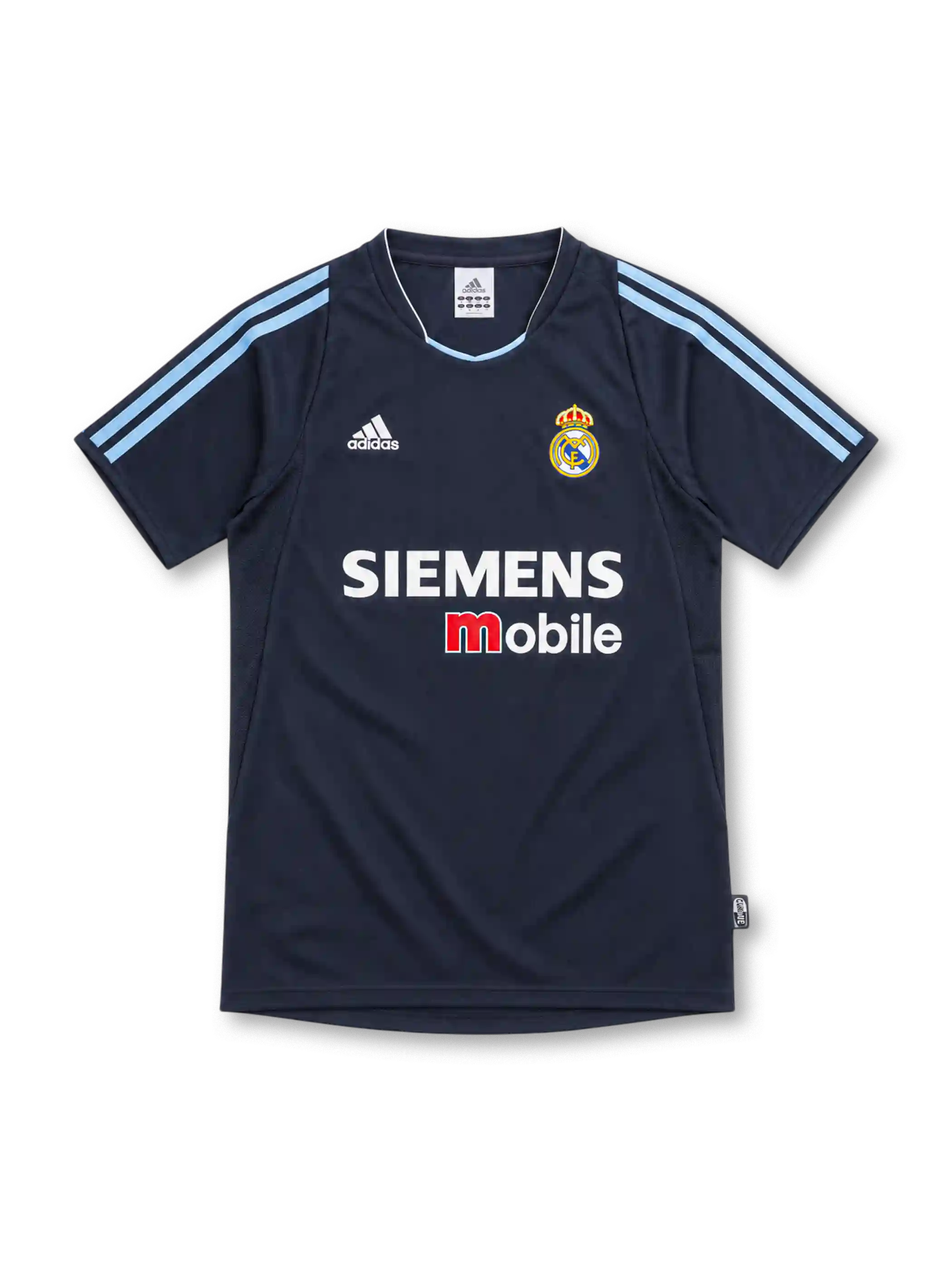 レアル・マドリード 2003/04 アウェイユニフォーム ネイビー スカイブルーのスリーストライプ アディダス製 SIEMENS mobileスポンサー