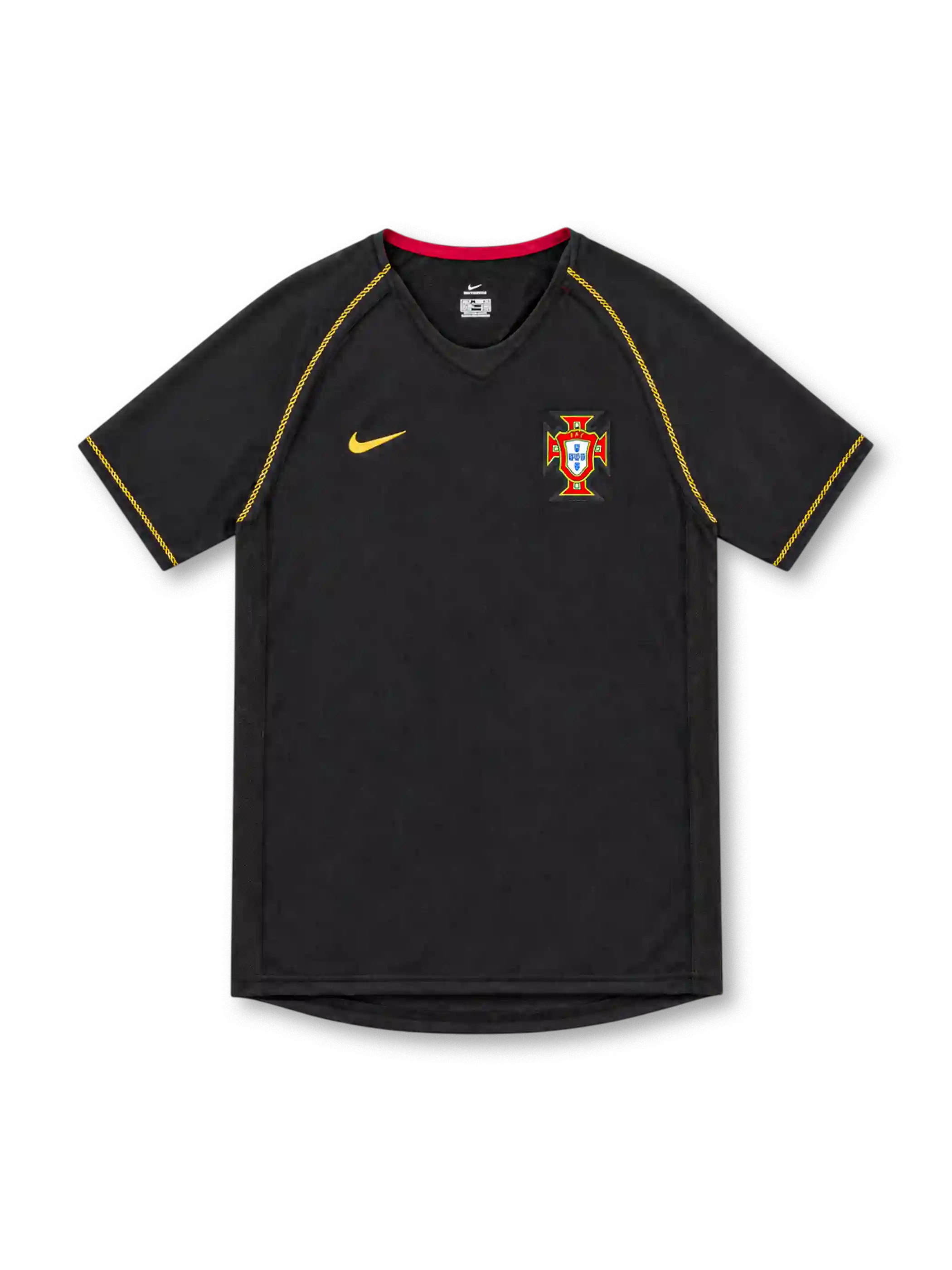 ポルトガル代表 2006 アウェイユニフォーム ブラック ゴールドのステッチ 赤の襟元 ナイキ製 ドイツW杯モデル