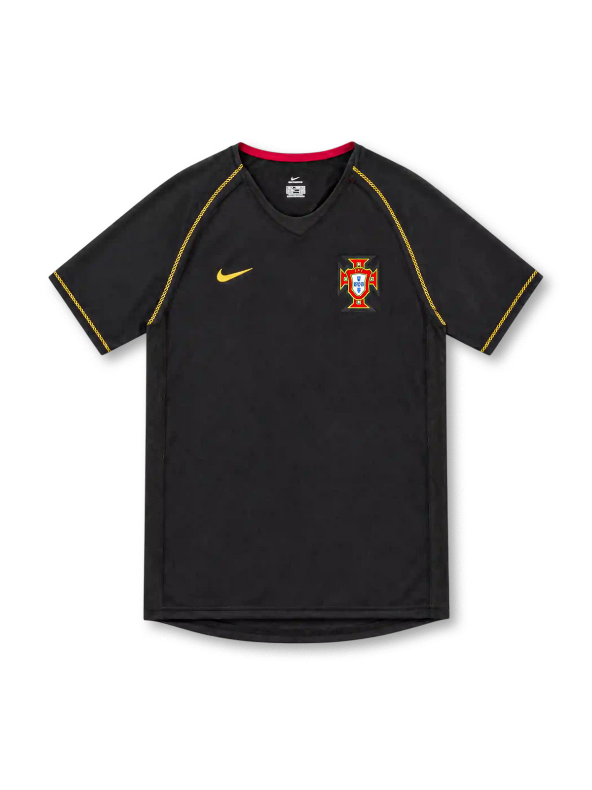 ポルトガル代表 2006 アウェイユニフォーム ブラック ゴールドのステッチ 赤の襟元 ナイキ製 ドイツW杯モデル