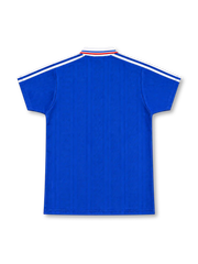 1994 フランス代表 ホーム adidas製 青地の左側に赤白青の菱形パターンが入ったレトロサッカーユニフォーム