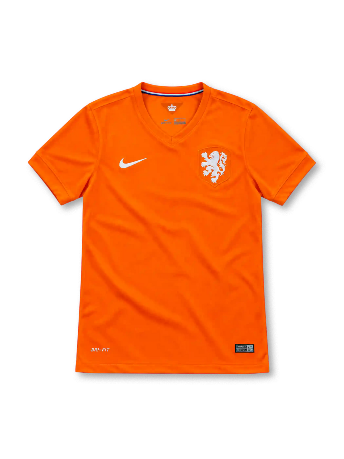 オランダ代表 2014 ホームユニフォーム オレンジ 白のライオンエンブレム ナイキ製 ブラジルW杯モデル