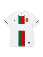 ポルトガル代表 2010 アウェイユニフォーム ホワイト 緑と赤の縦帯 FPFエンブレム ナイキ製 南アフリカW杯モデルv