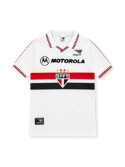 サンパウロFC 2000 ホームユニフォーム ホワイト 赤と黒の胸帯 4つ星のエンブレム ペナルティ製 MOTOROLAスポンサー