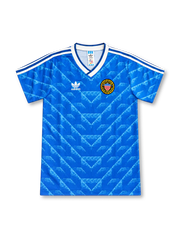 1988 アメリカ代表 アウェイ adidas製 ブルーの矢羽根模様と丸型のエンブレムが入ったレトロサッカーユニフォーム