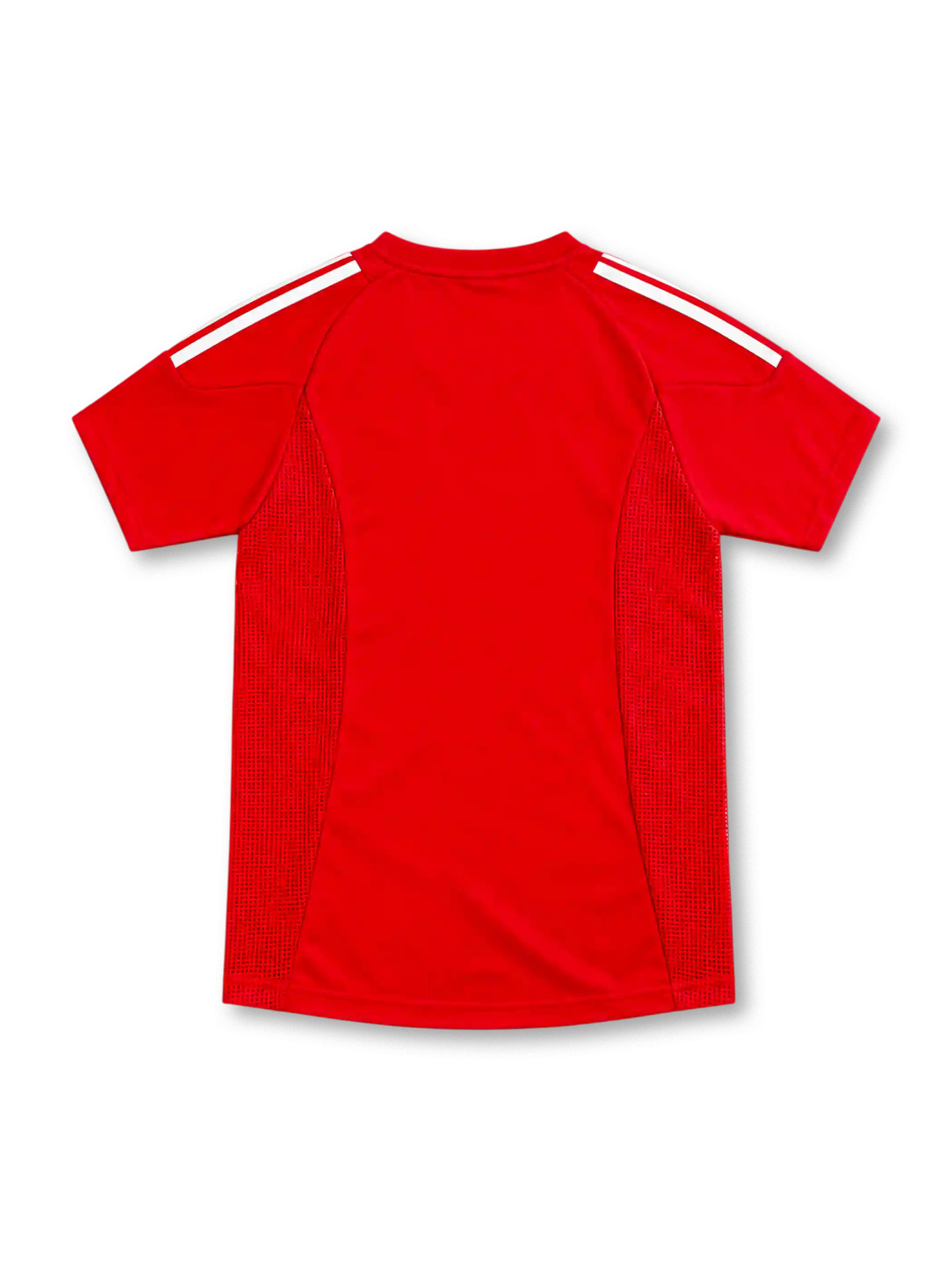 2002 トルコ代表 ホーム adidas製 白い3本ラインと国旗パッチが入った赤いレトロサッカーユニフォーム