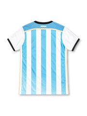 2014 アルゼンチン代表 ホーム adidas製 水色と白の縦縞と黒い襟が入ったレトロサッカーユニフォーム