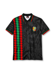 バスク代表 1994 ホームユニフォーム グリーン 赤と白の菱形模様 白のポロ襟 紋章エンブレム