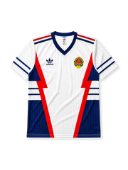 ユーゴスラビア代表 1990年イタリアW杯 アウェイジャージ(ホワイト×レッド×ネイビー、adidas)