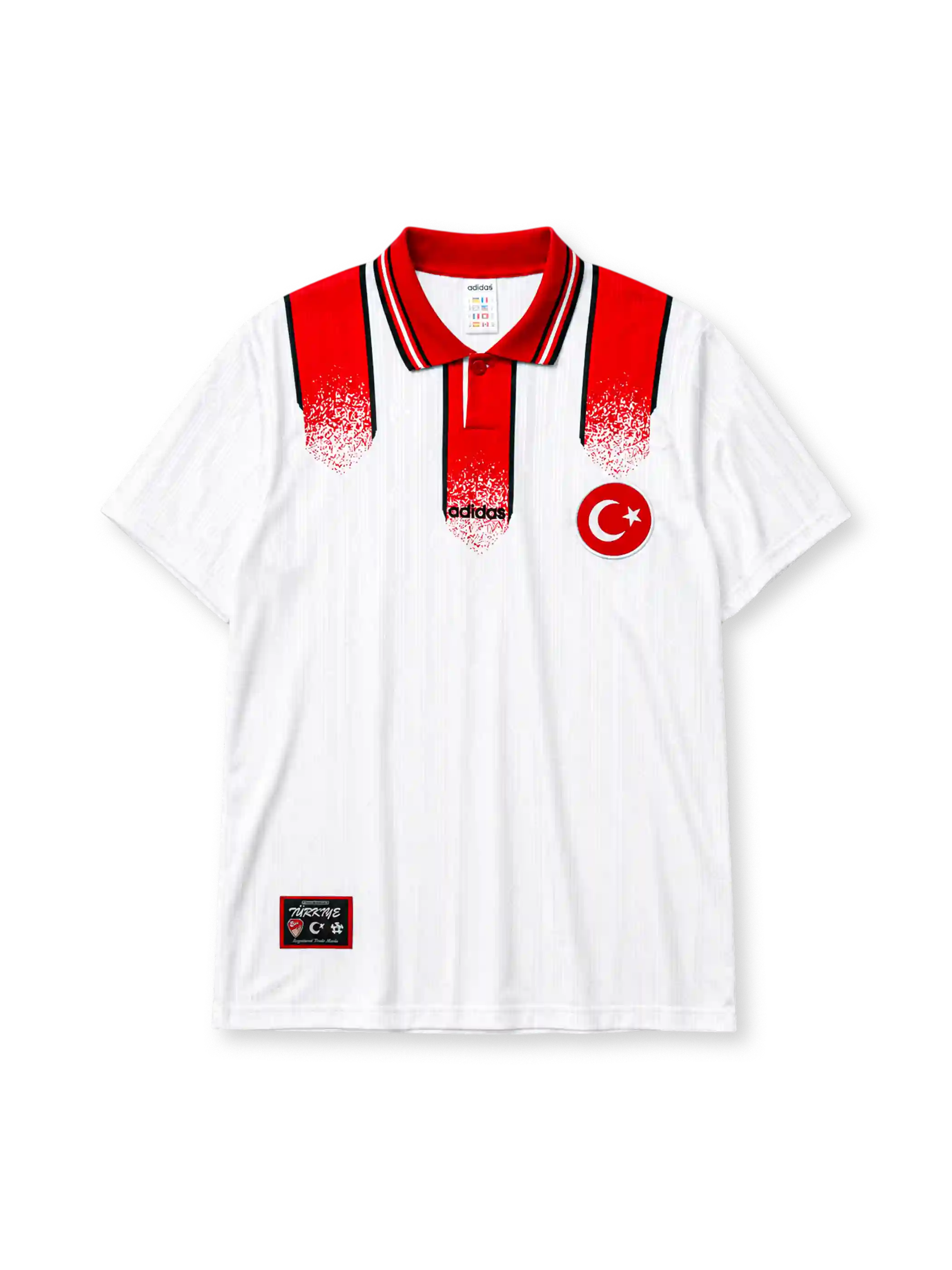 トルコ代表 1996年ユーロ96 アウェイジャージ(ホワイト×レッド、adidas)