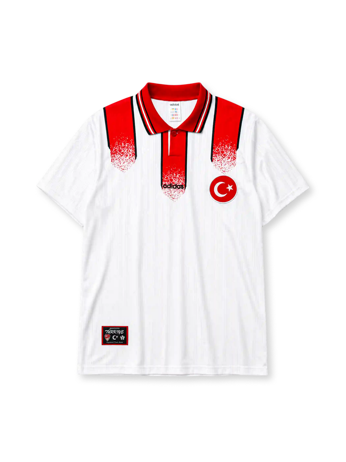 トルコ代表 1996年ユーロ96 アウェイジャージ(ホワイト×レッド、adidas)