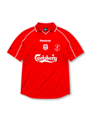 リヴァプールFC 2000/01シーズン ホームシャツ(Reebok/Carlsberg、UEFAカップ決勝ドルトムント2001記念バッジ付き)