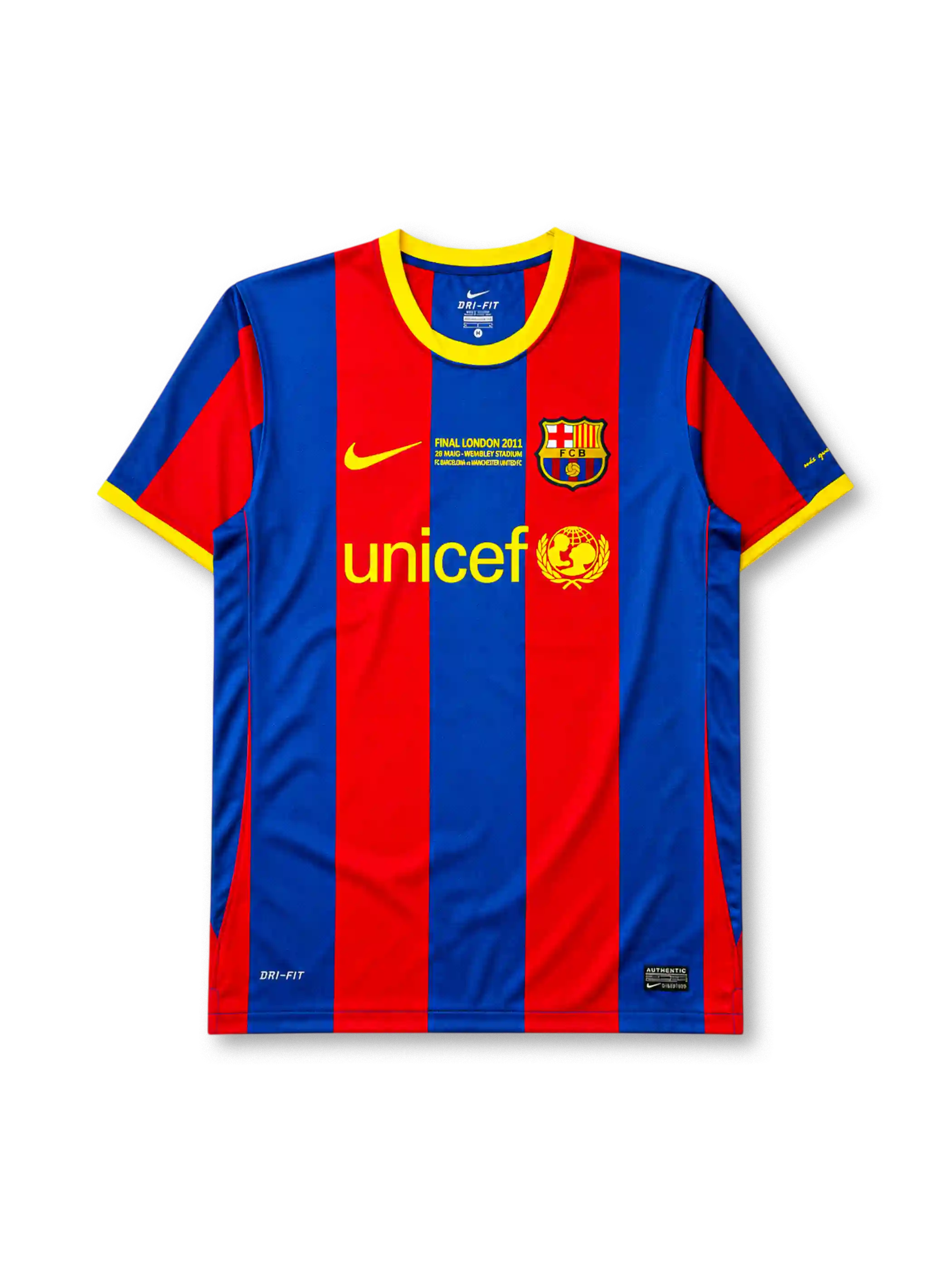 FCバルセロナ 2010-11シーズン ホームシャツ UNICEFスポンサー Nike製 ウェンブリー決勝記念モデル