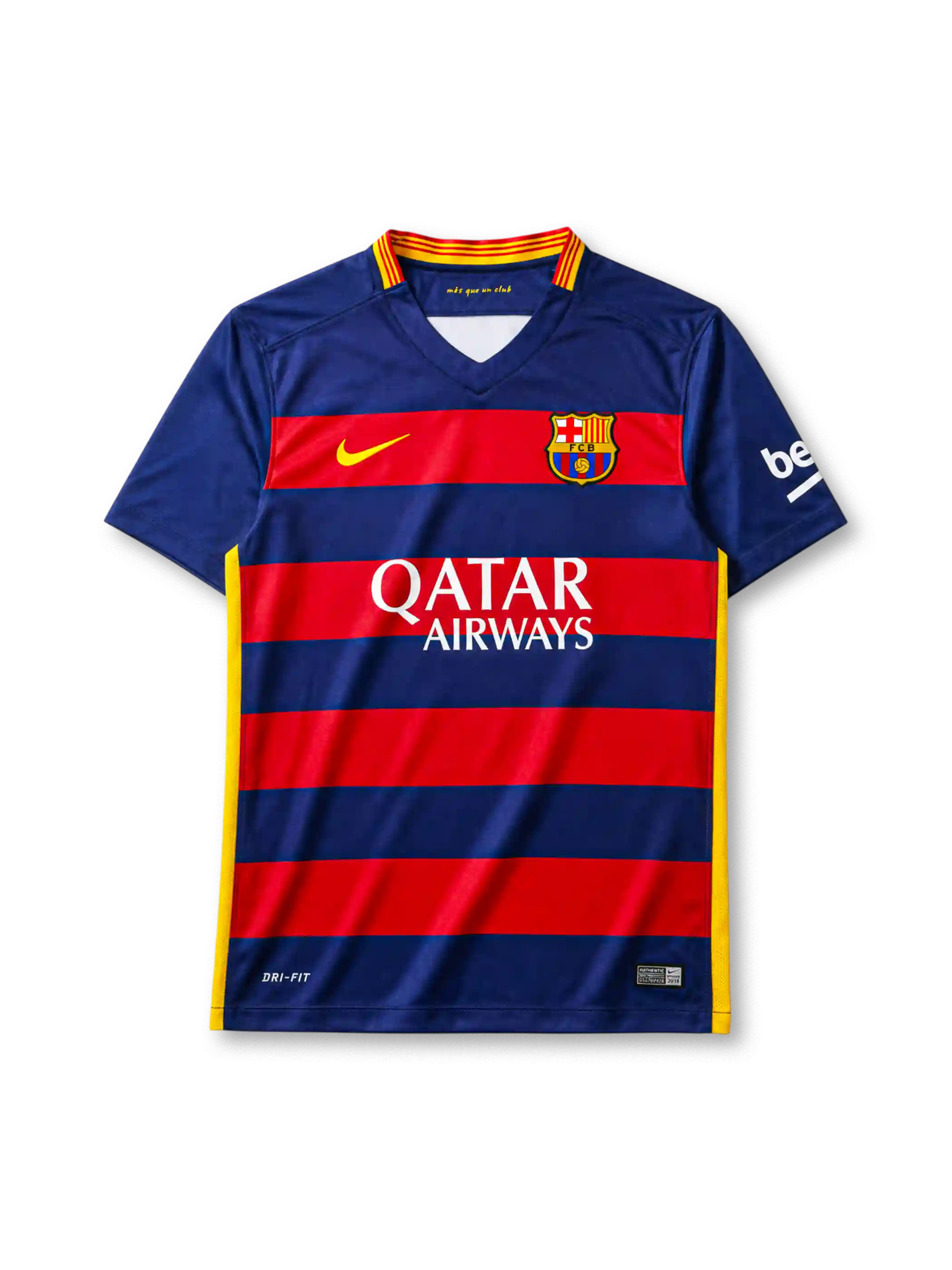 FCバルセロナ 2015-16シーズン ホームシャツ Qatar Airwaysスポンサー Nike製 初の横縞デザイン